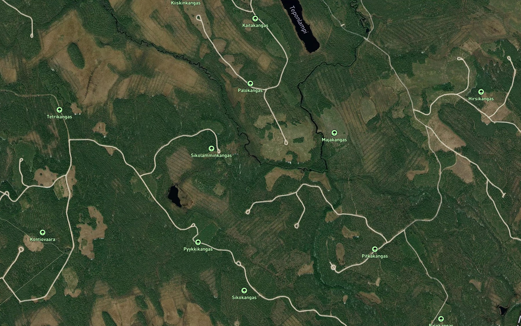 Satellite map of the Polvikoski