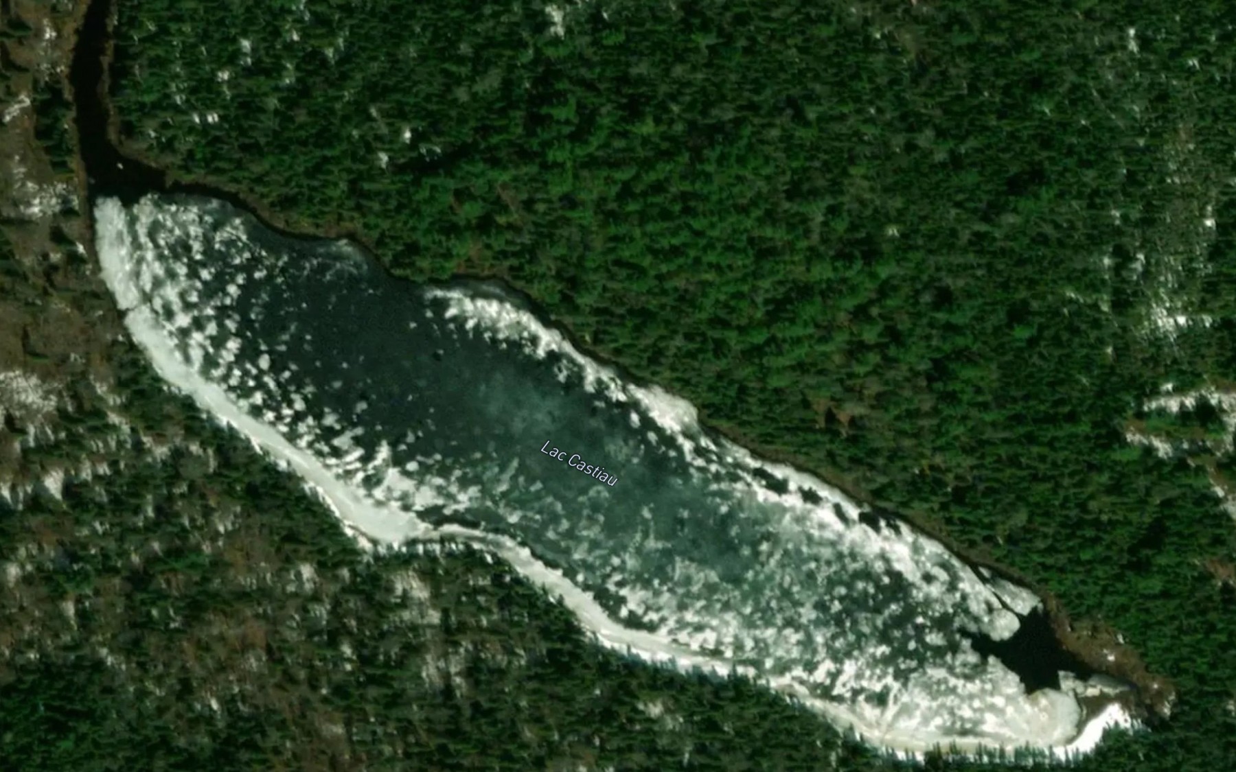 Satellite map of the Lac Castiau