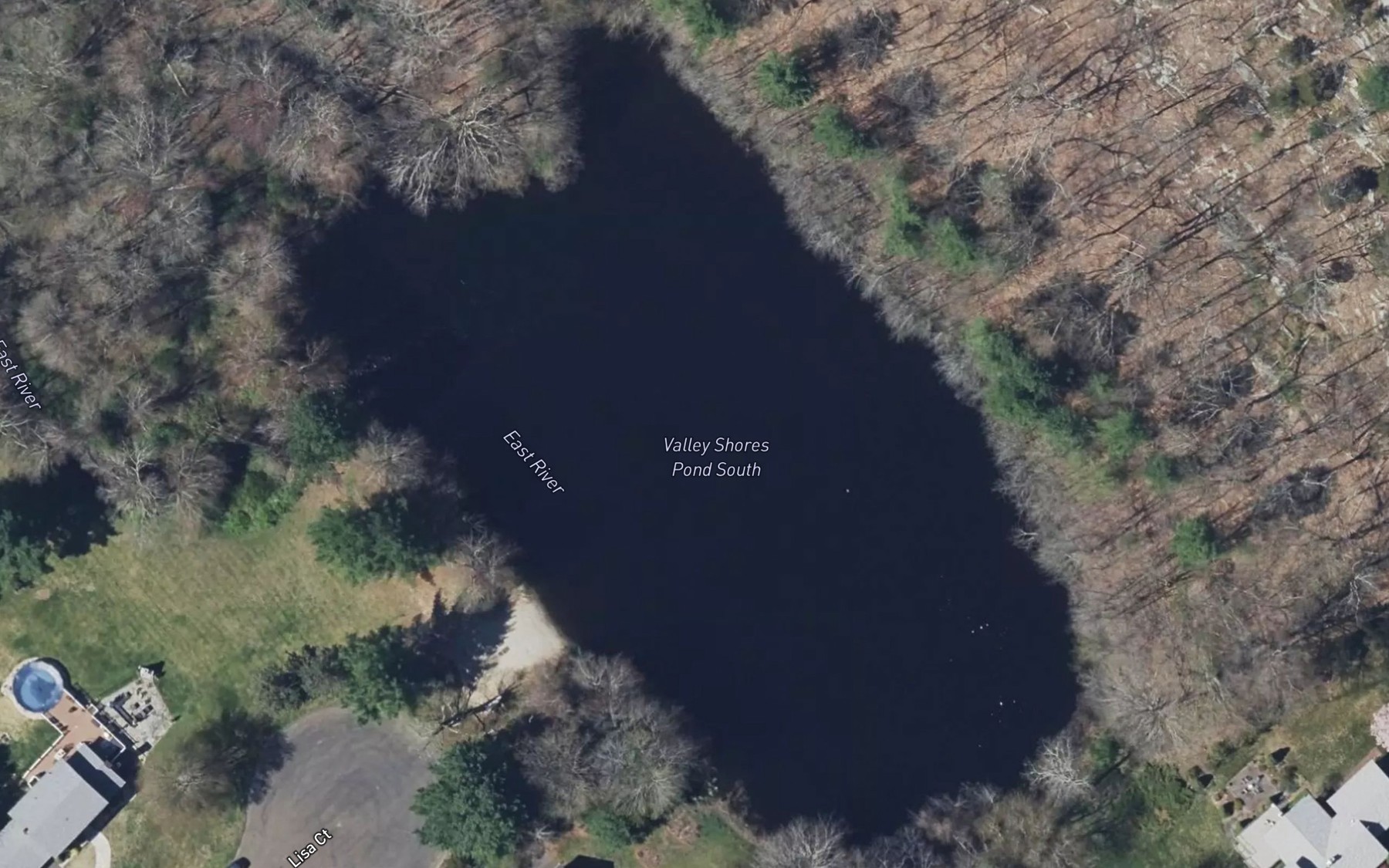 Satellite map of the Valley Shores Pond South