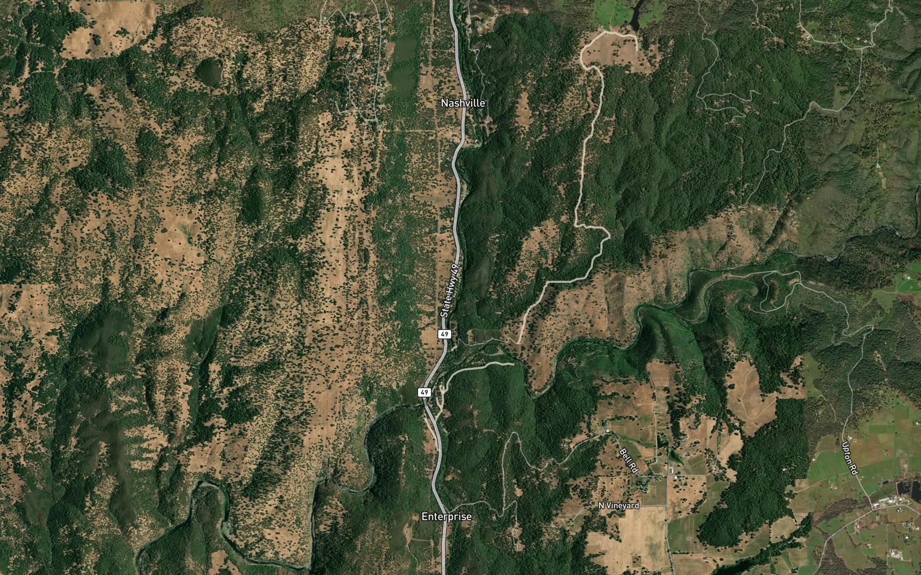 Satellite map of the East Big Canyon Creek
