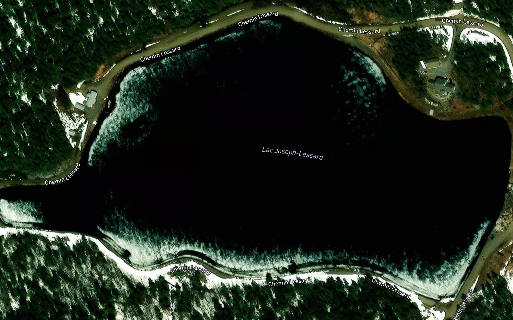 Satellite map of the Lac Joseph-Lessard