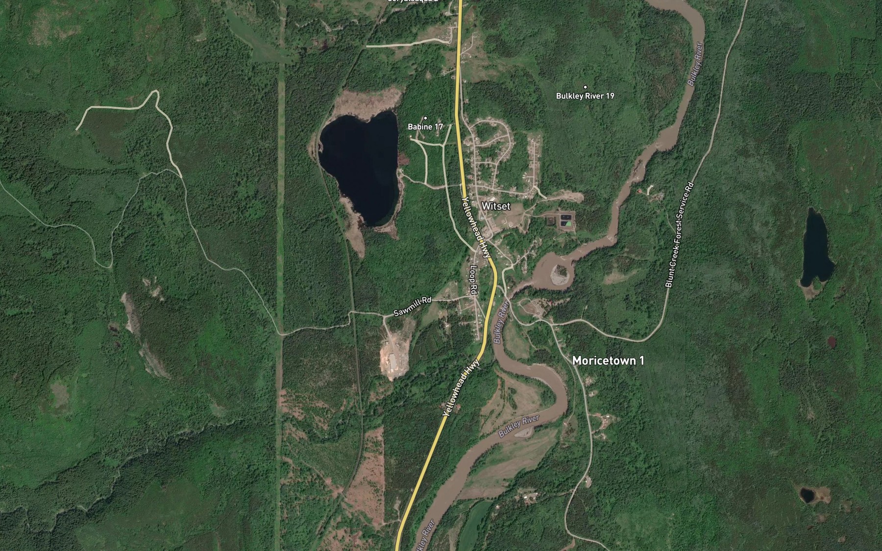 Satellite map of the John Brown Creek