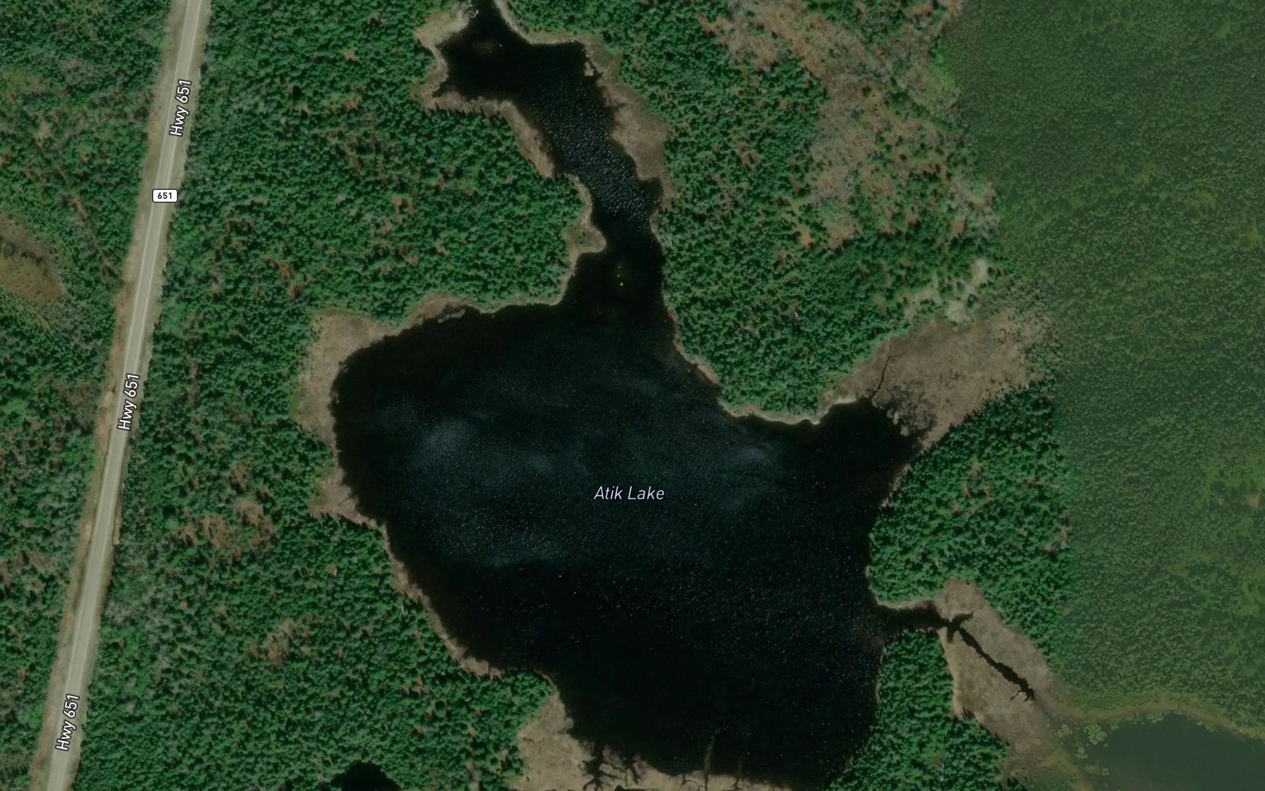 Satellite map of the Atik Lake