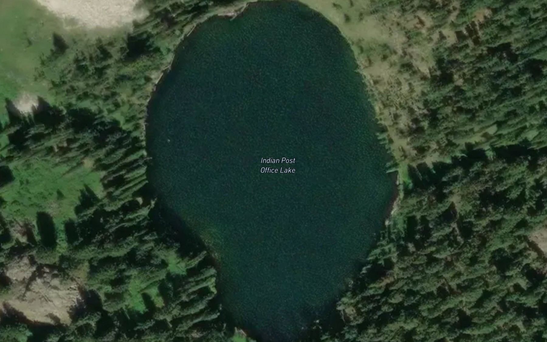 Satellite map of the Indian Postoffice Lake
