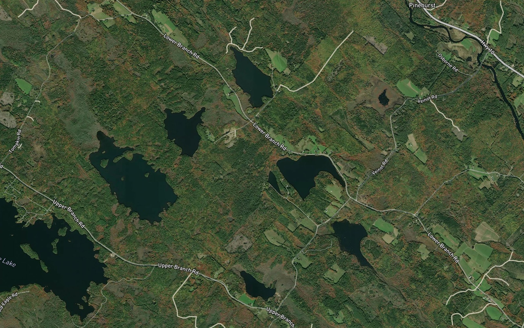 Satellite map of the Haynes Pond
