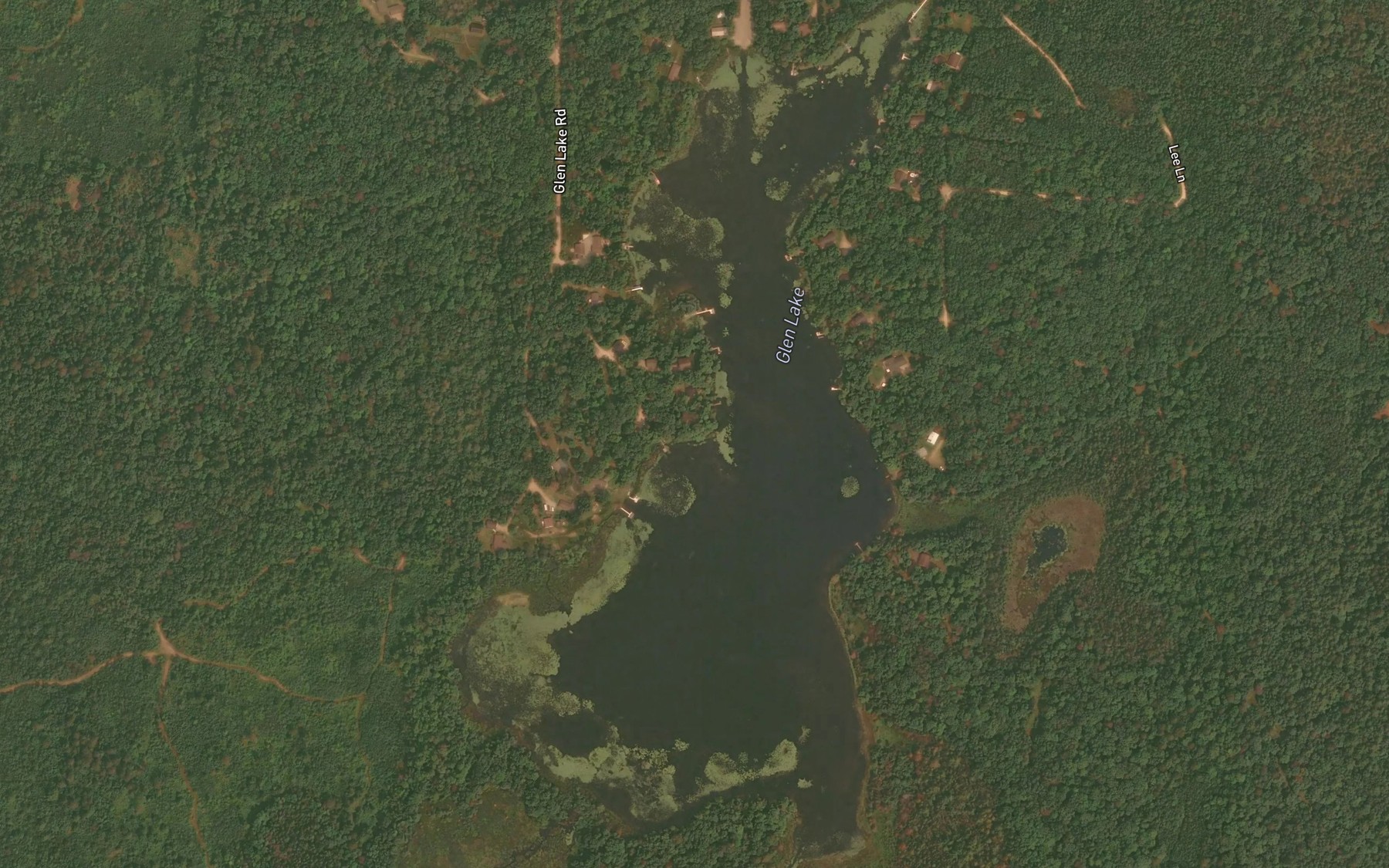 Satellite map of the Glen Lake