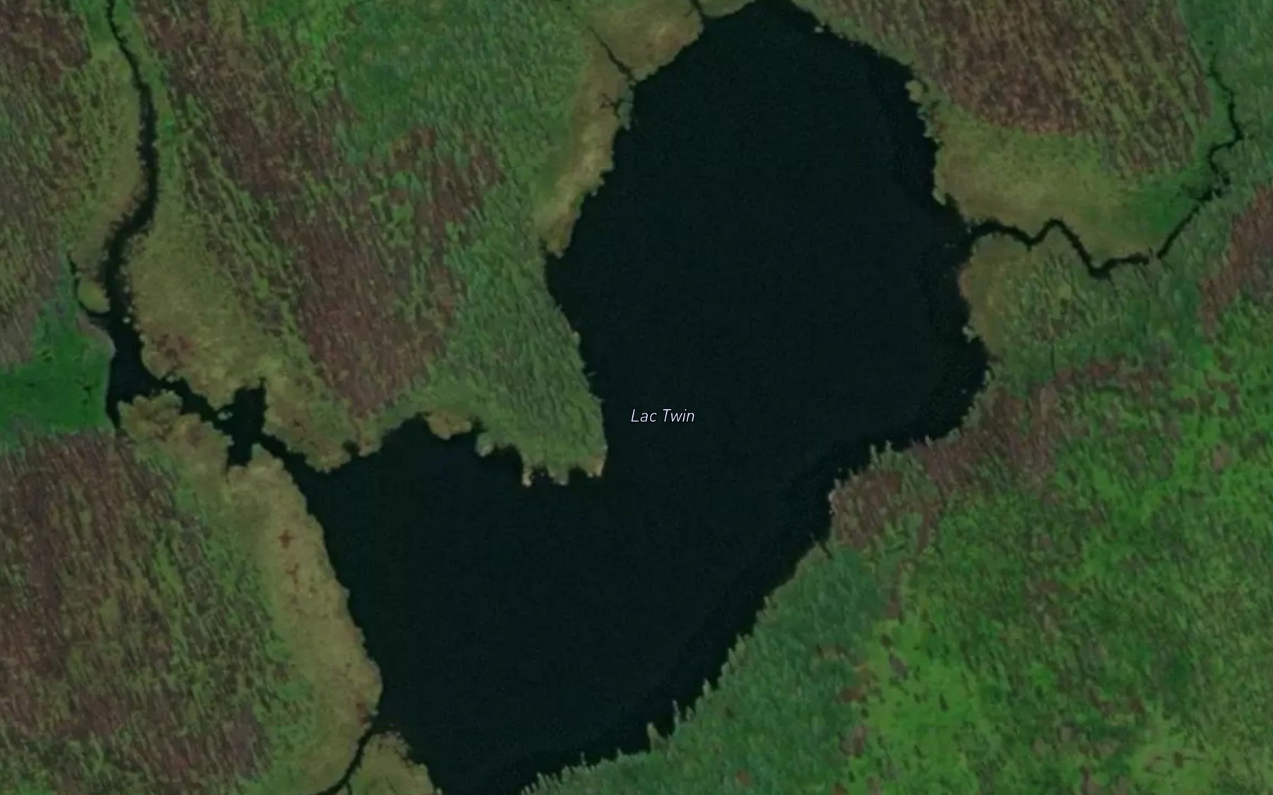 Satellite map of the Lac Twin