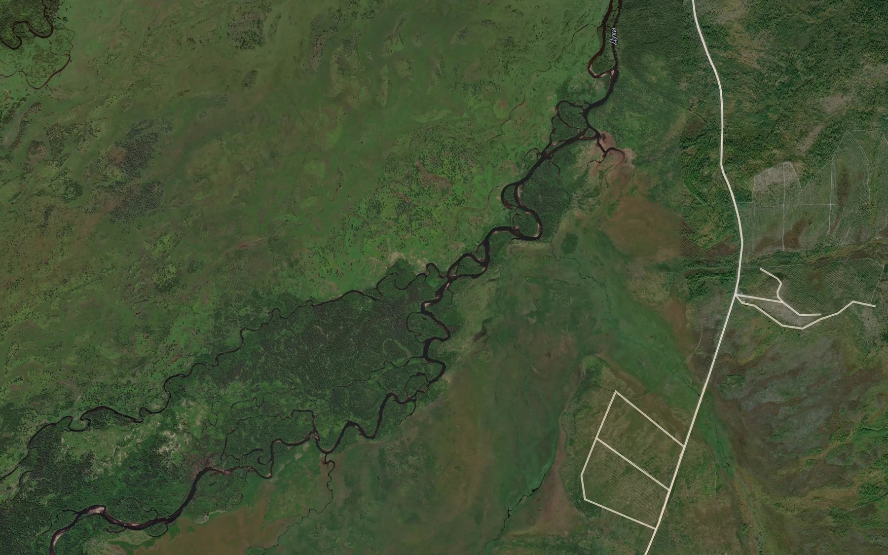Satellite map of the Protoka Sredniye Duki