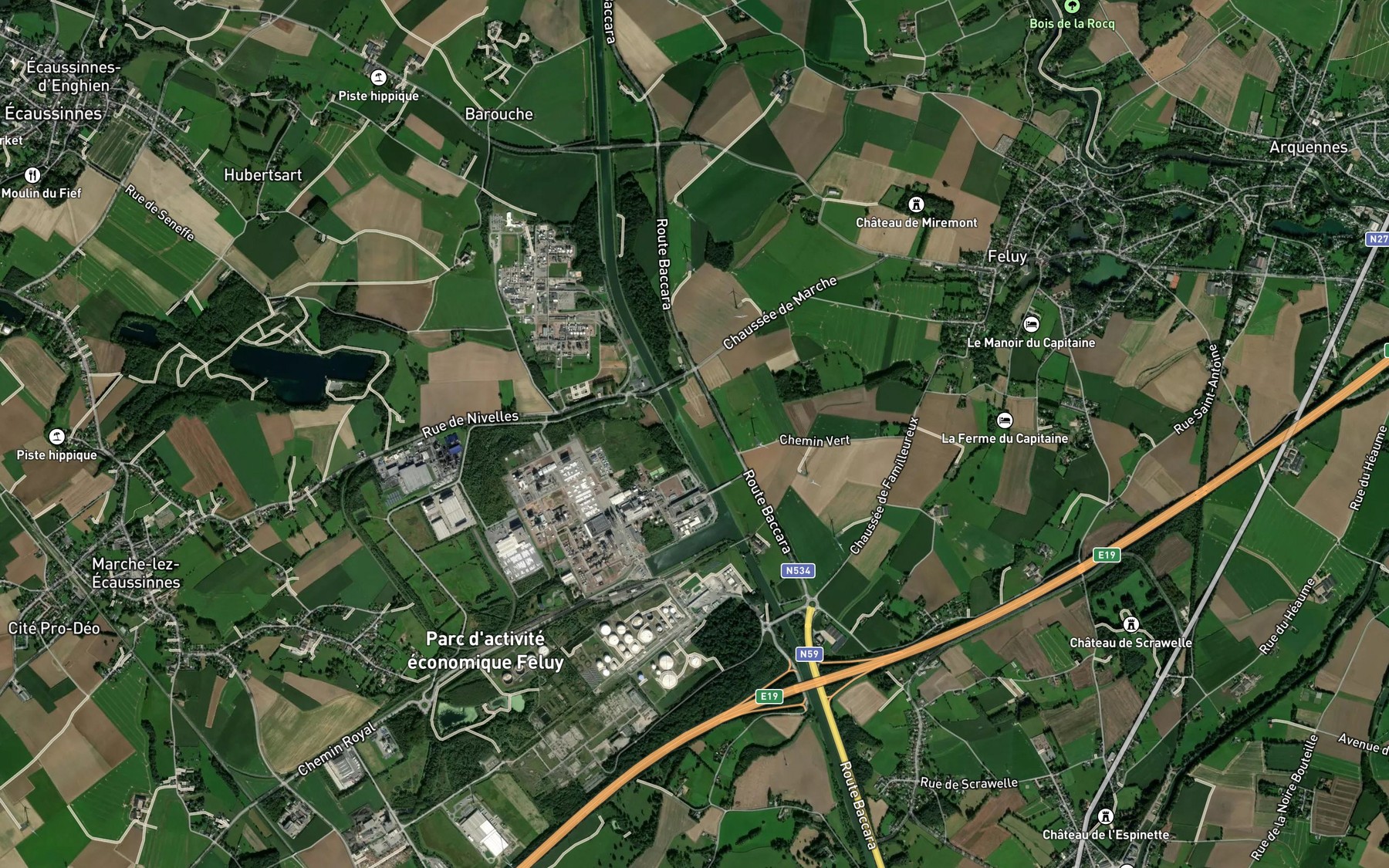 Satellite map of the Neufvivier