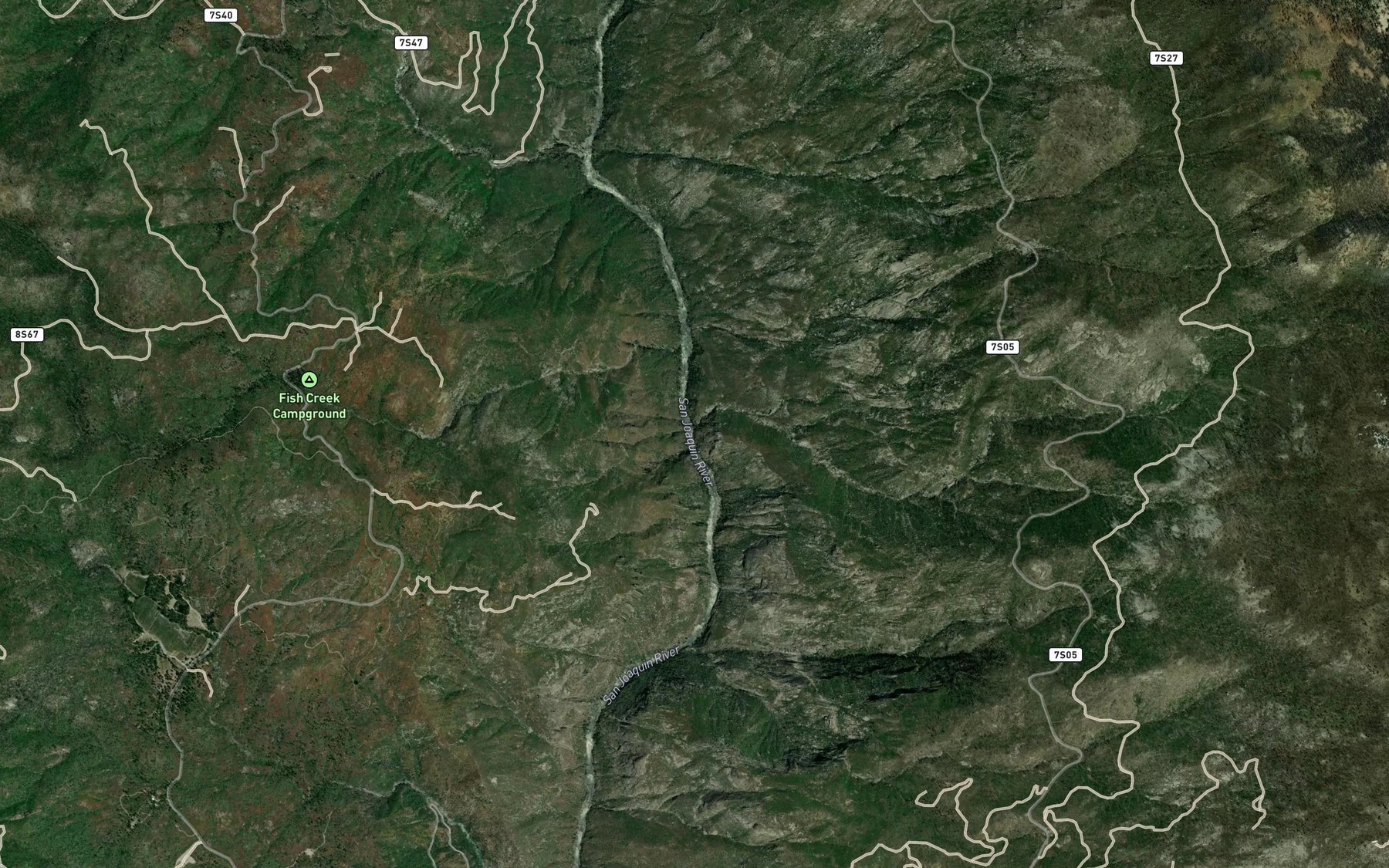 Satellite map of the Douglas Fir Creek