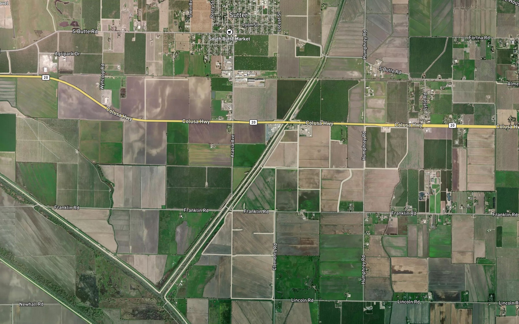 Satellite map of the Wadsworth Canal