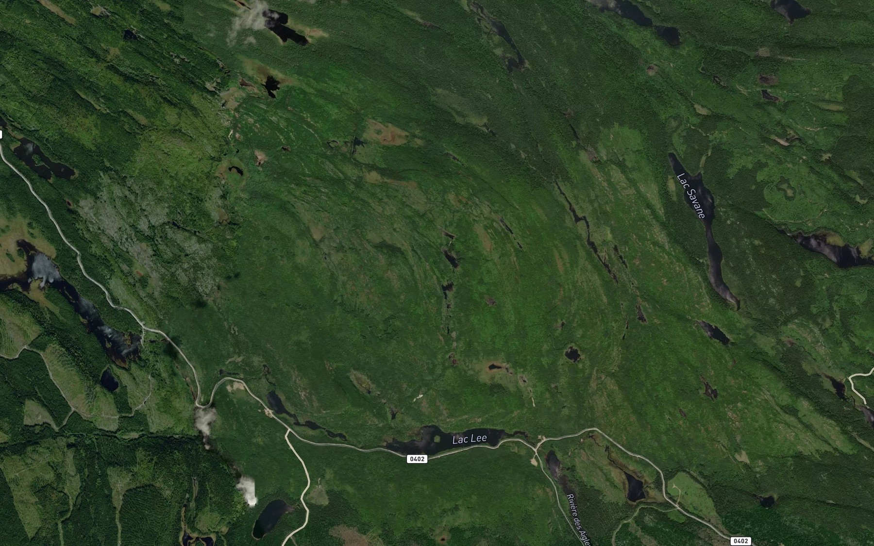 Satellite map of the Etang Eddy