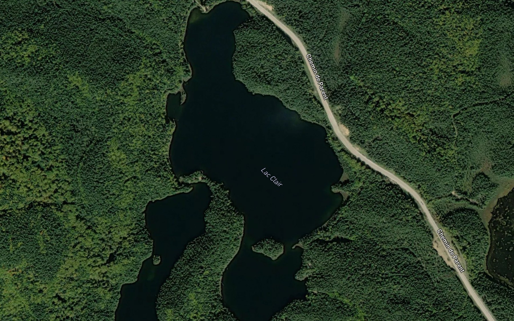 Satellite map of the Lac Clair