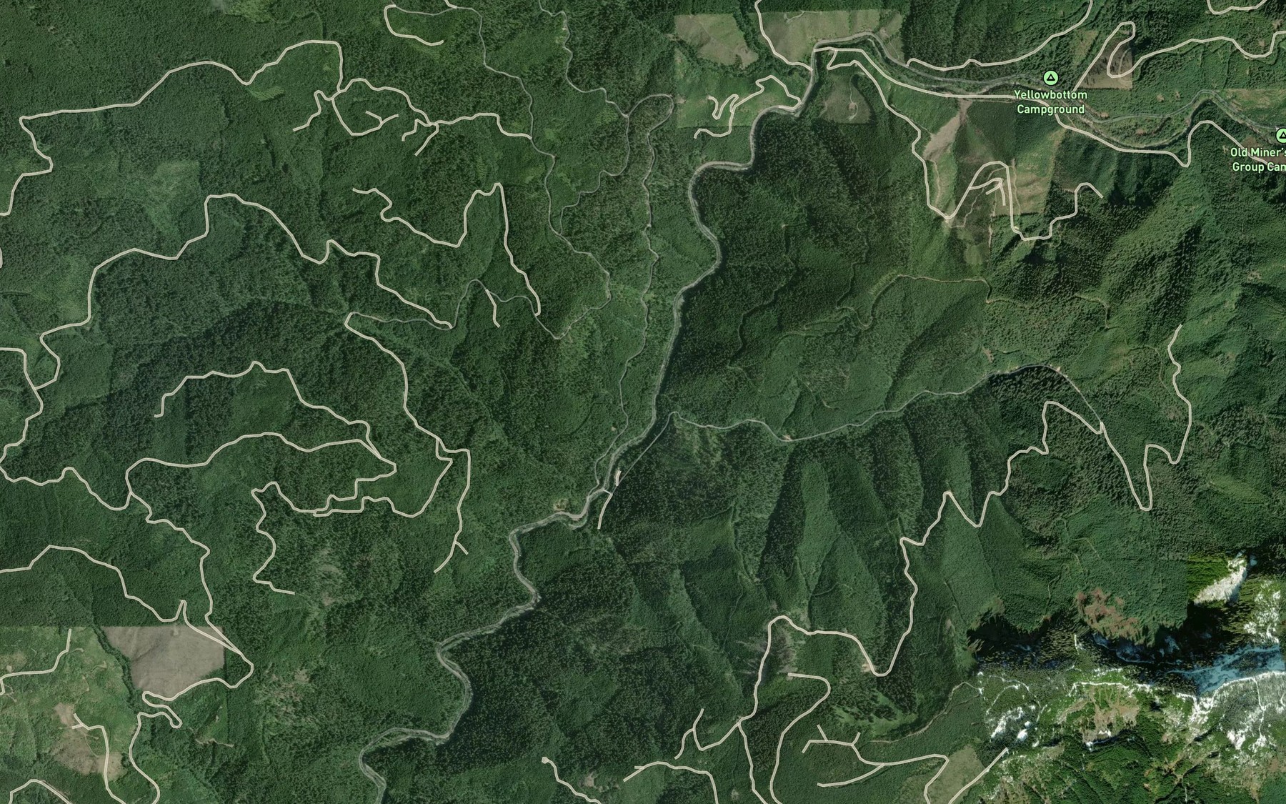 Satellite map of the Boulder Creek