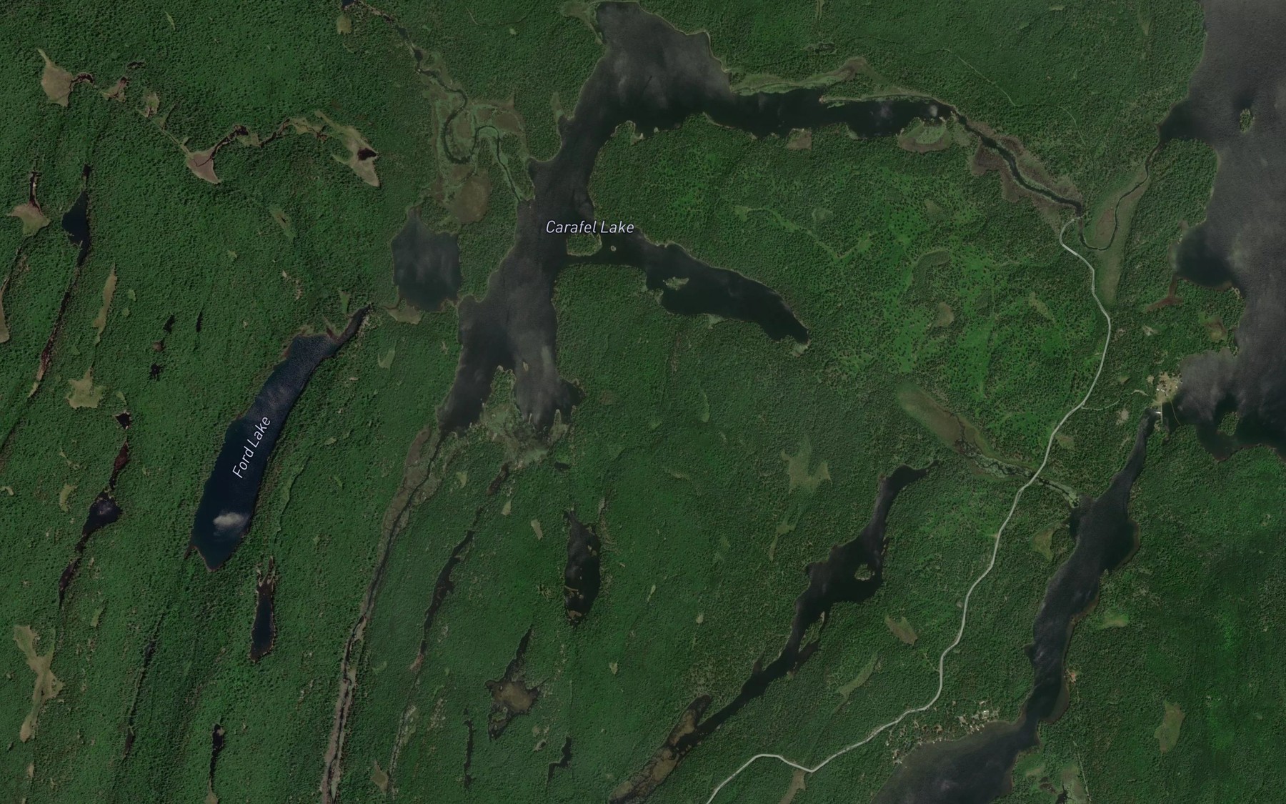 Satellite map of the Carafel Lake
