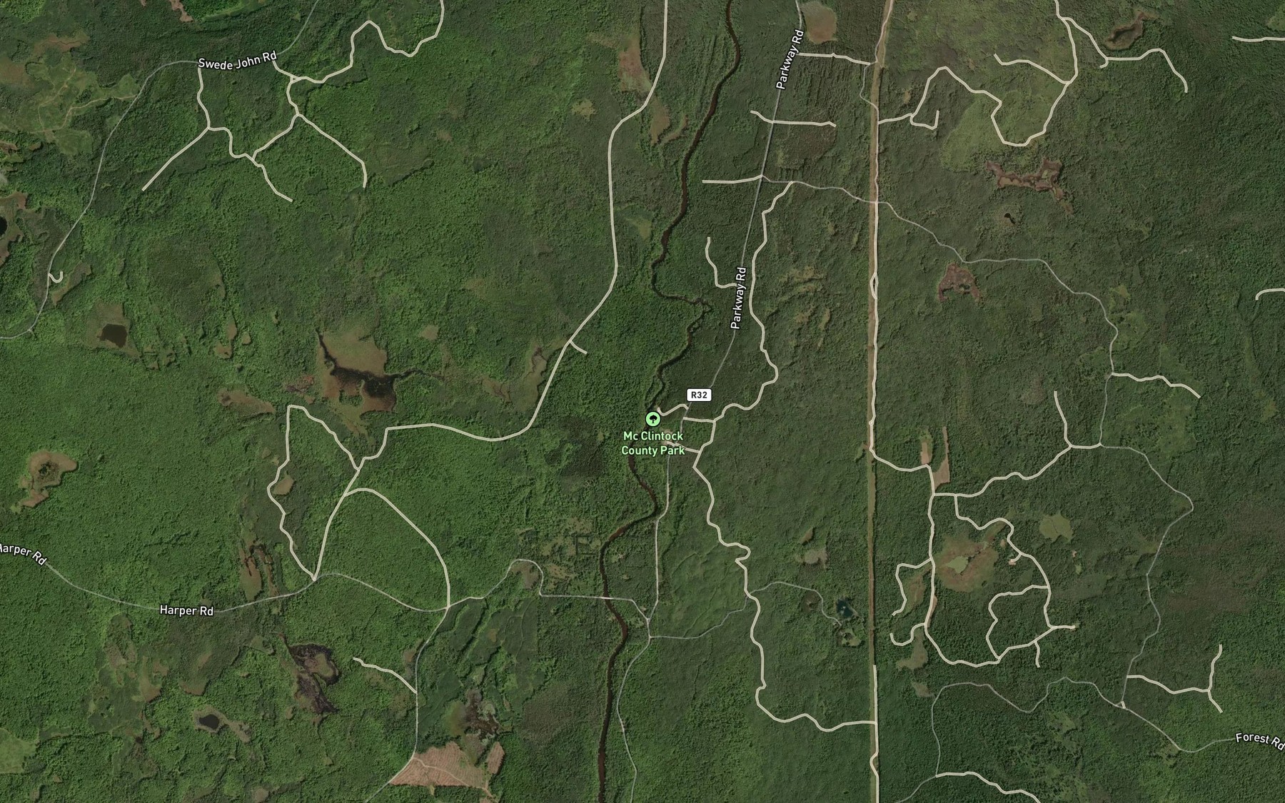 Satellite map of the Swamp Creek