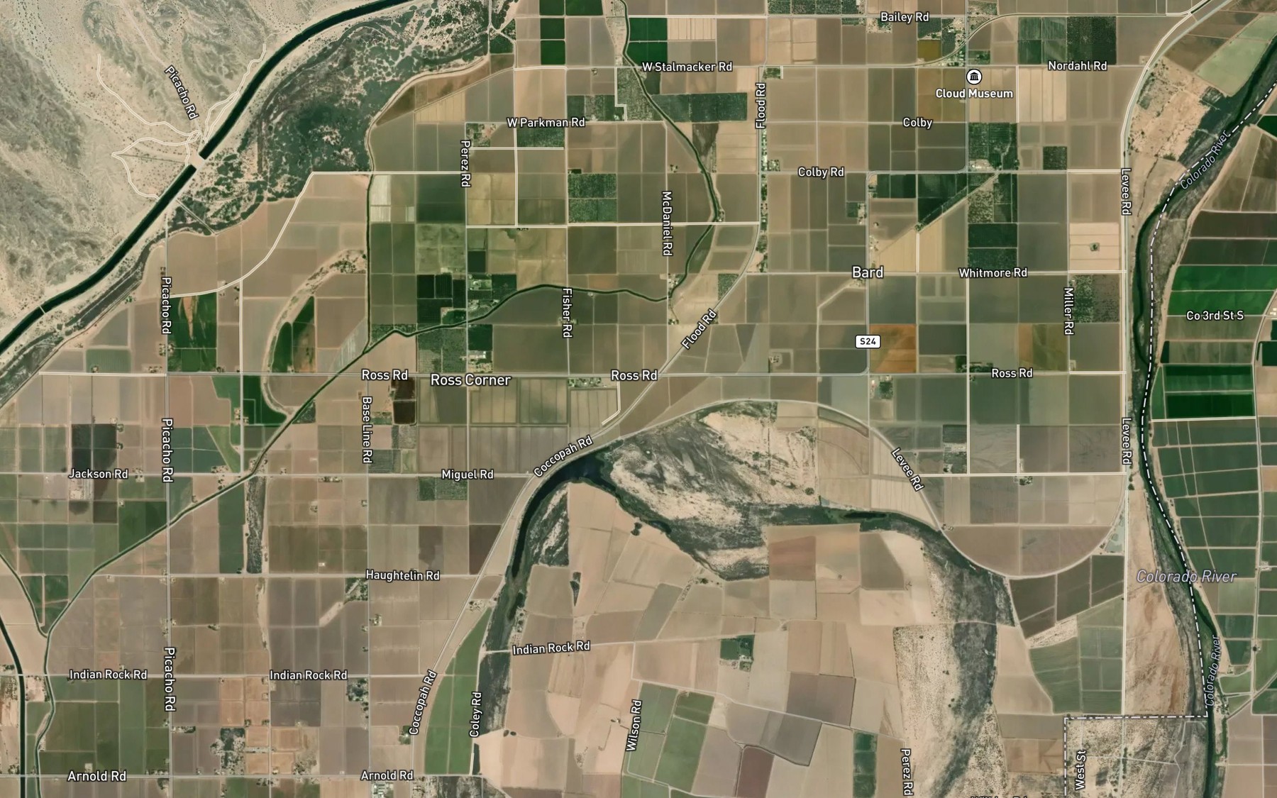 Satellite map of the Cocopah Canal