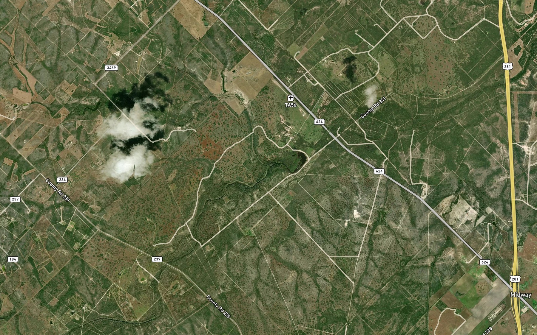 Satellite map of the Kentuck Creek
