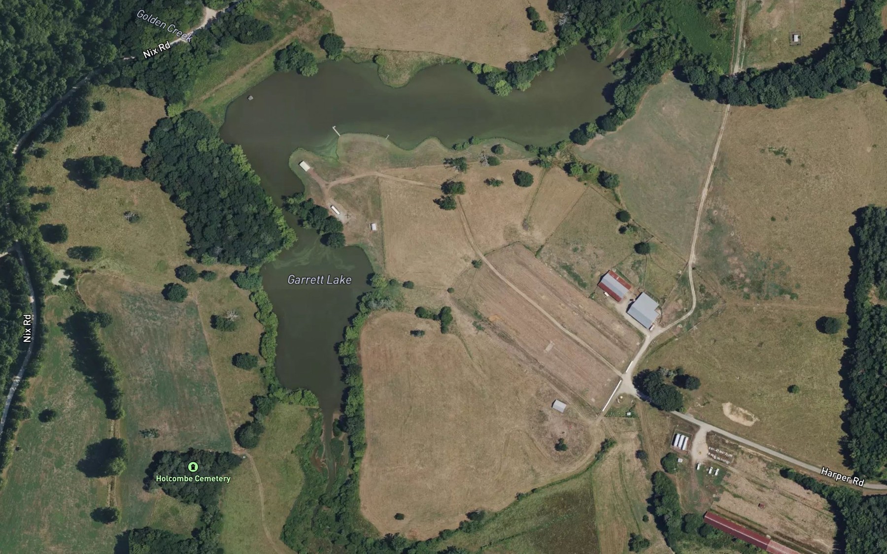 Satellite map of the Garrett Lake