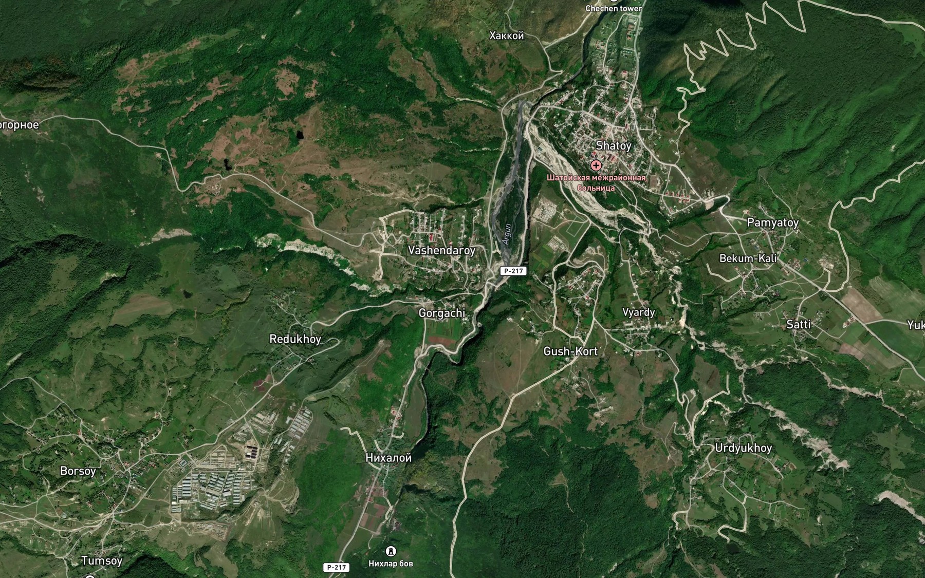 Satellite map of the Varandy