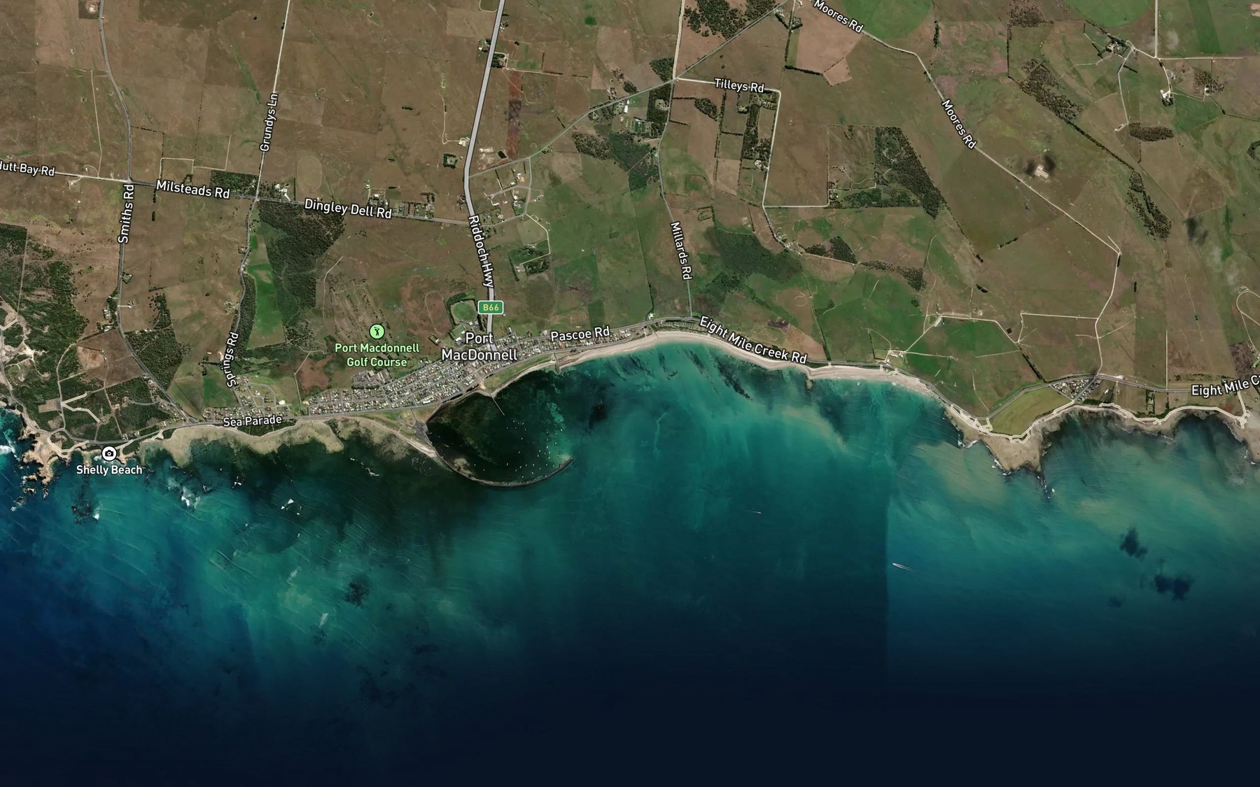 Satellite map of the Macdonnell Bay