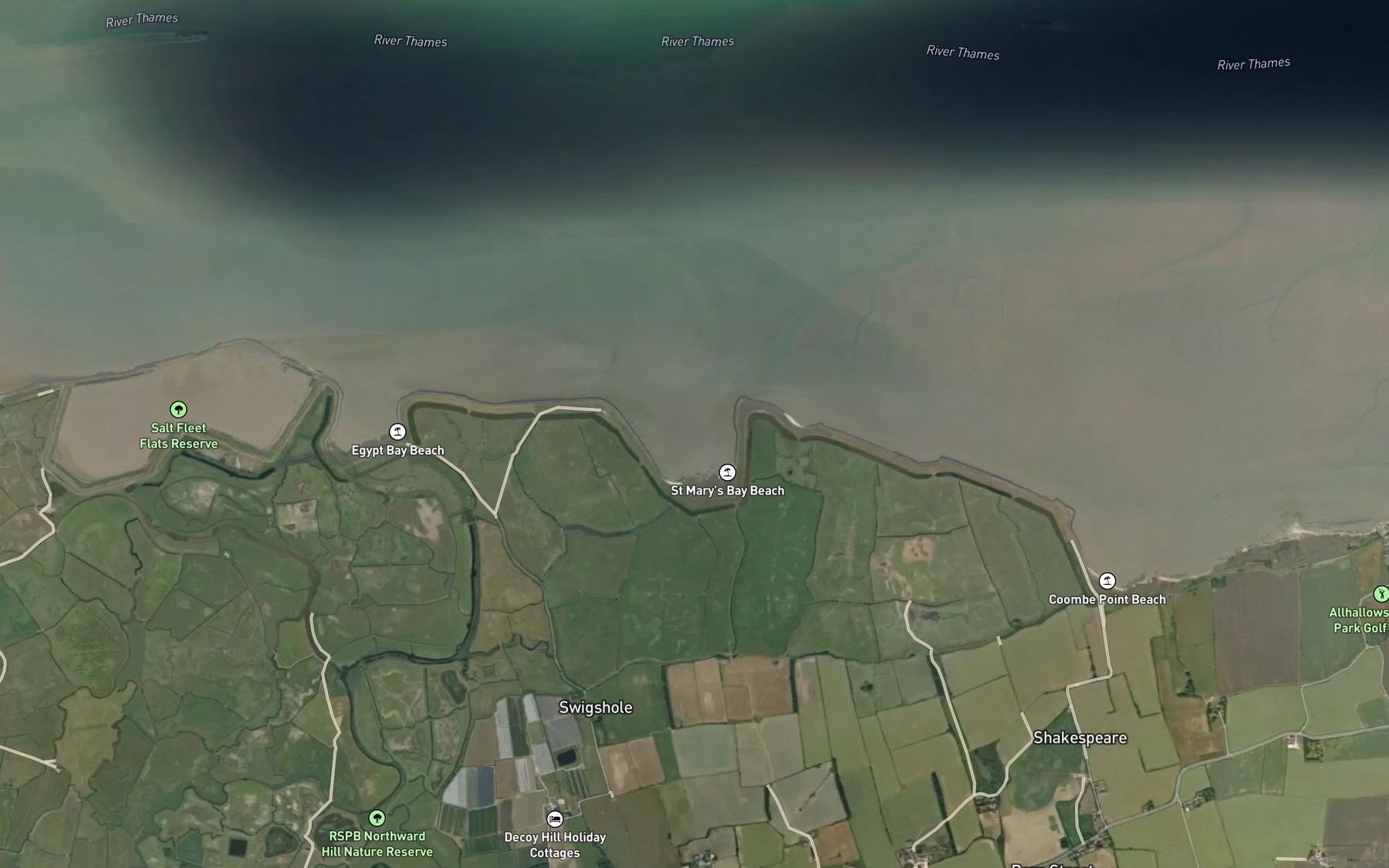 Satellite map of the St Mary's Bay