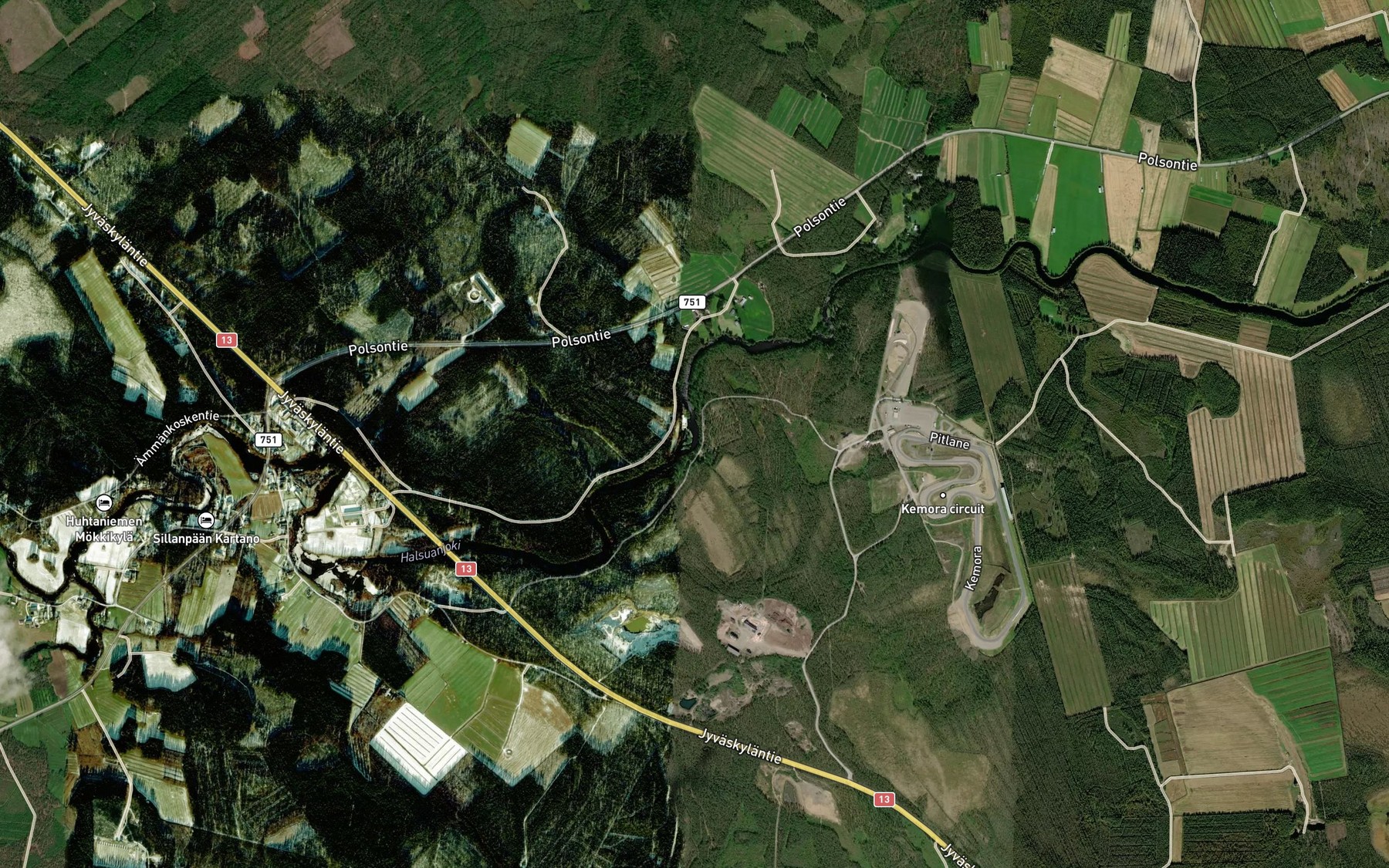Satellite map of the Savelanlahti