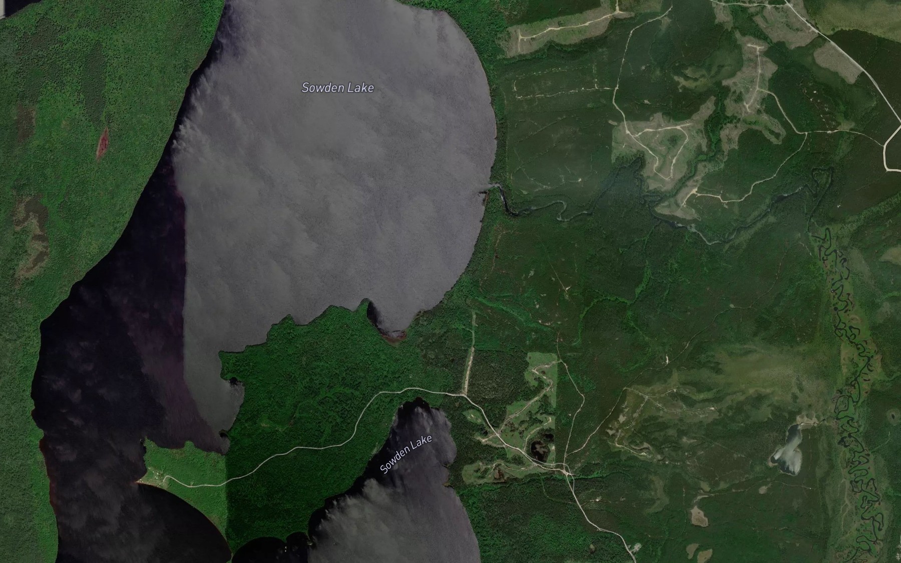 Satellite map of the Megikons River