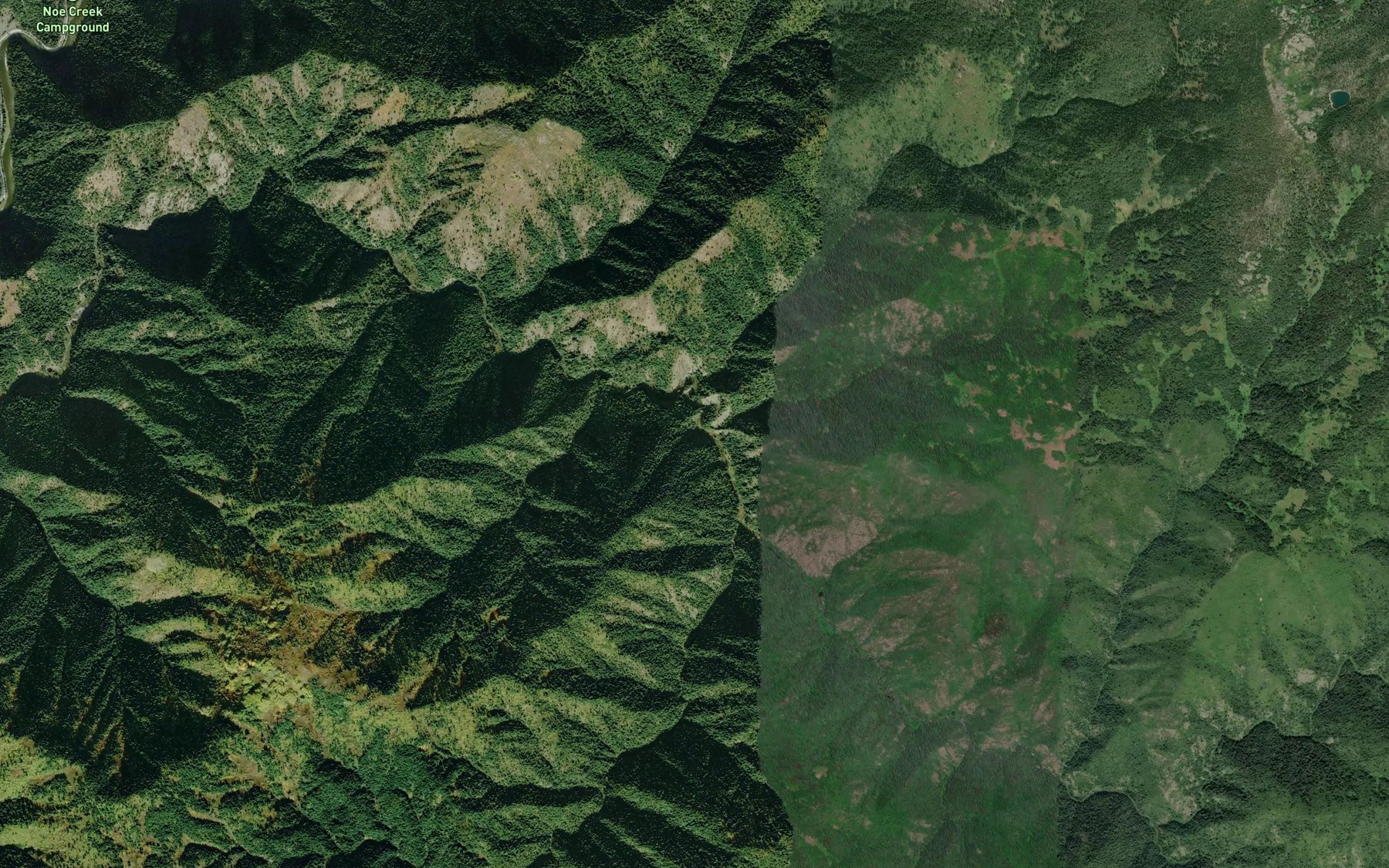 Satellite map of the Coffee Creek