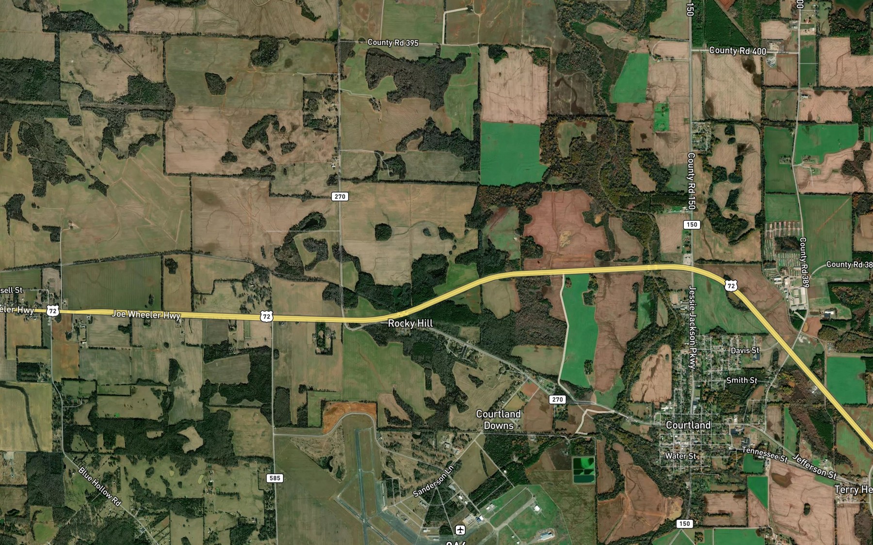 Satellite map of the Rock Pond