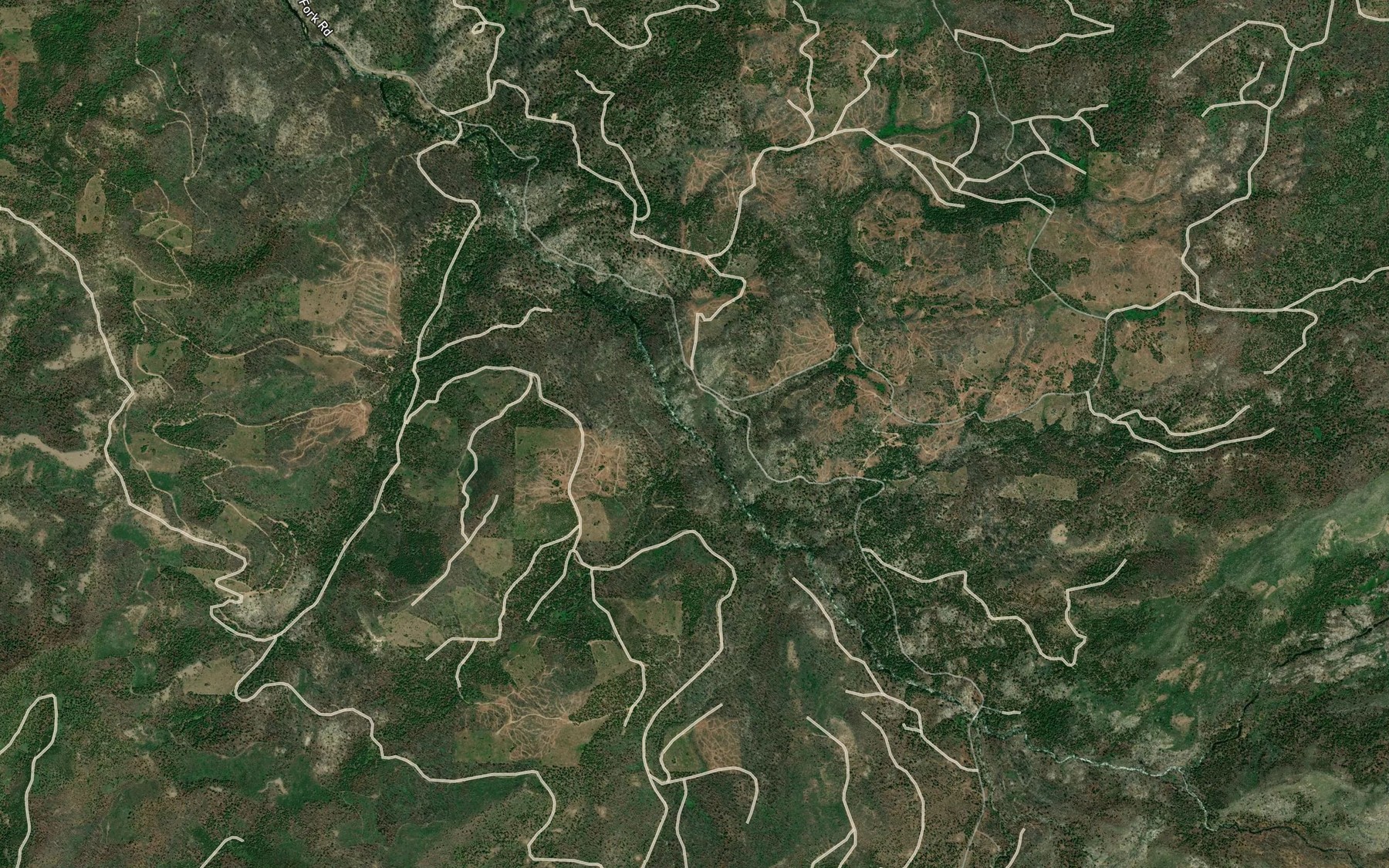 Satellite map of the Hells Delight Creek