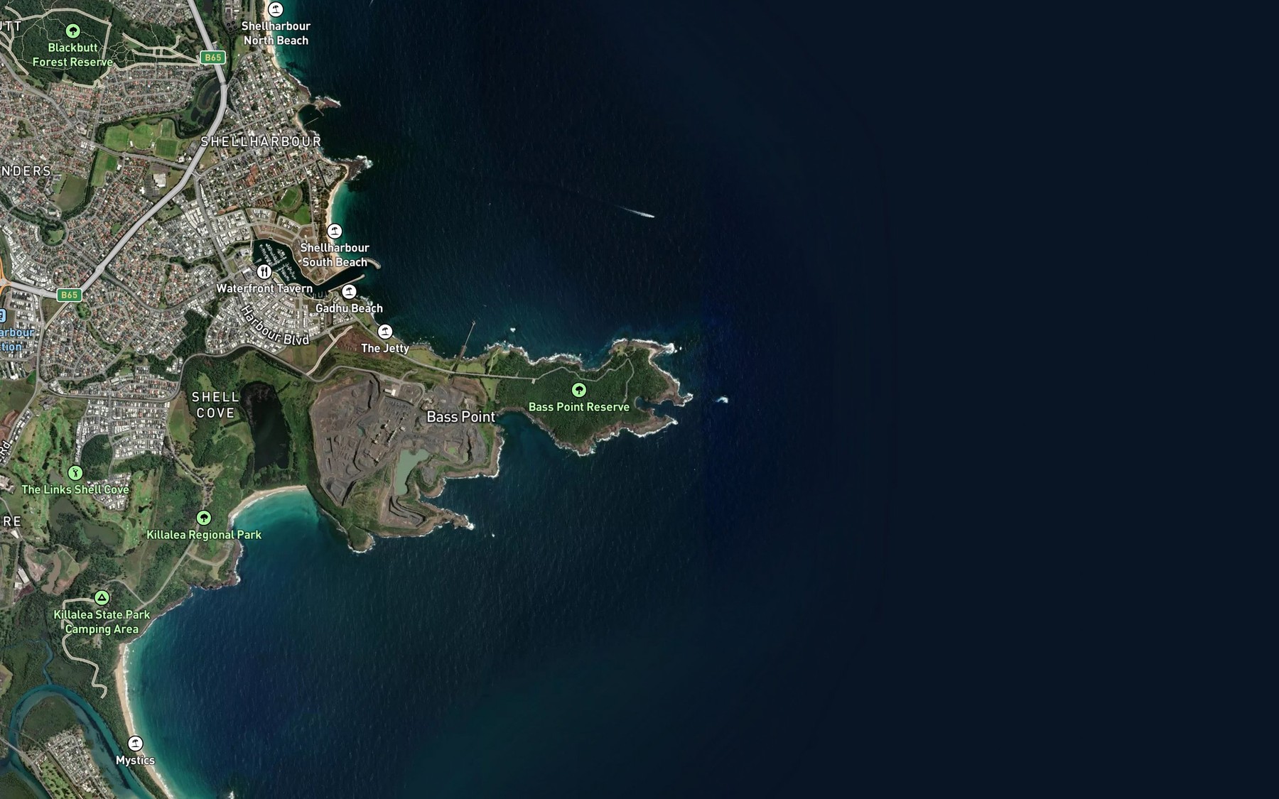 Satellite map of the Bushranger's Bay