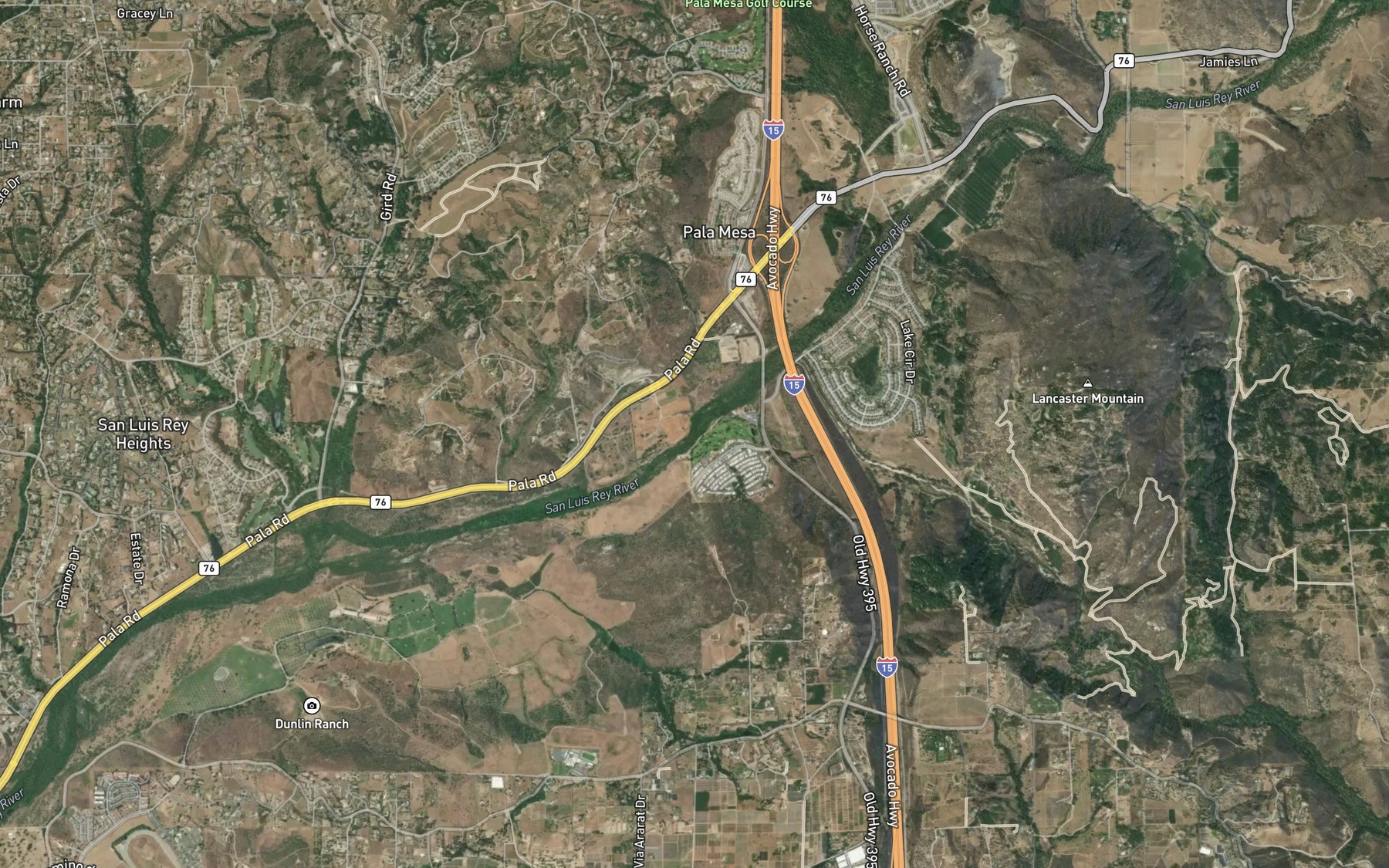 Satellite map of the Keys Creek