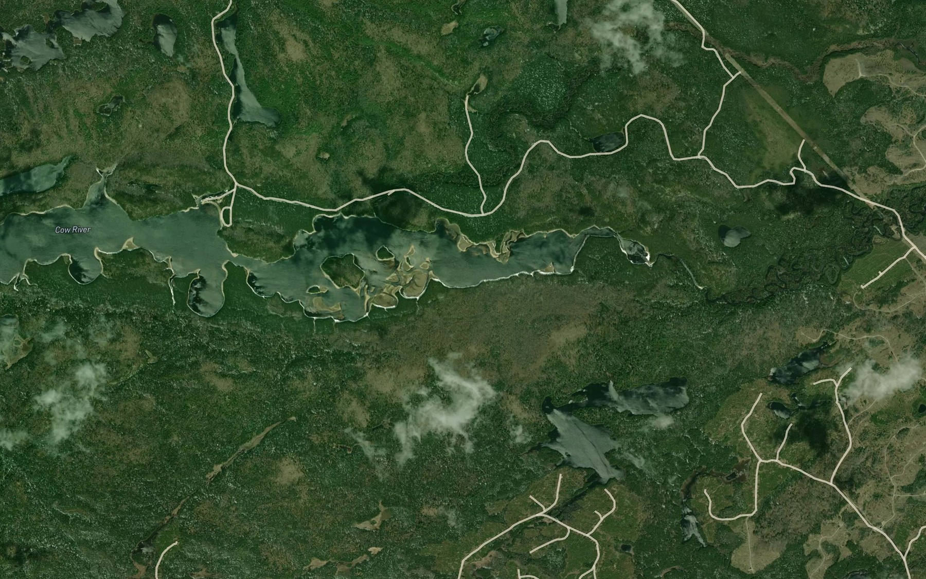 Satellite map of the Bow Creek