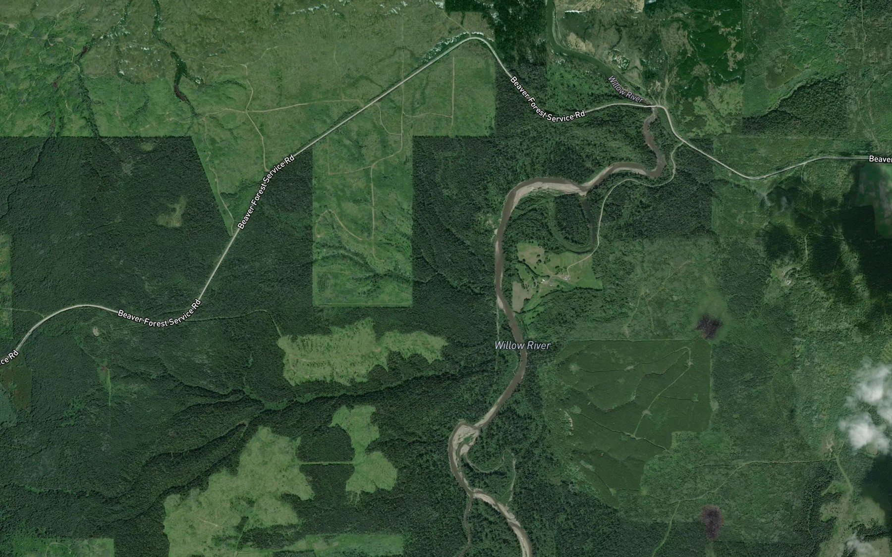 Satellite map of the Kerry Creek