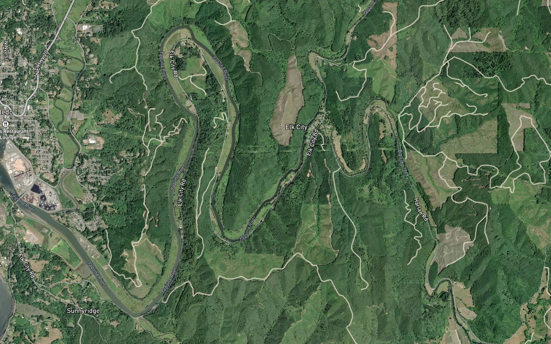 Satellite map of the Abbey Creek
