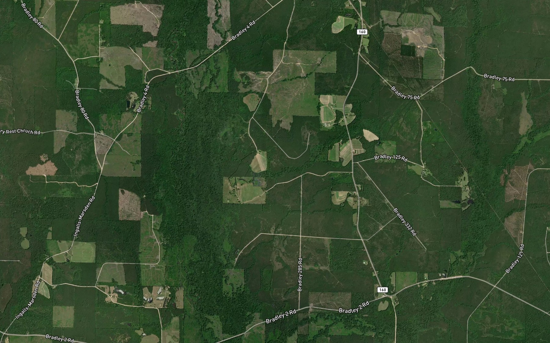 Satellite map of the Caney Branch