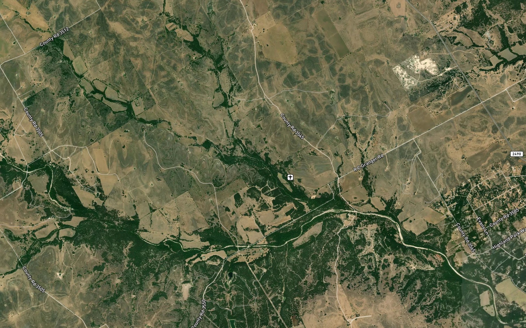 Satellite map of the Cottonwood Creek