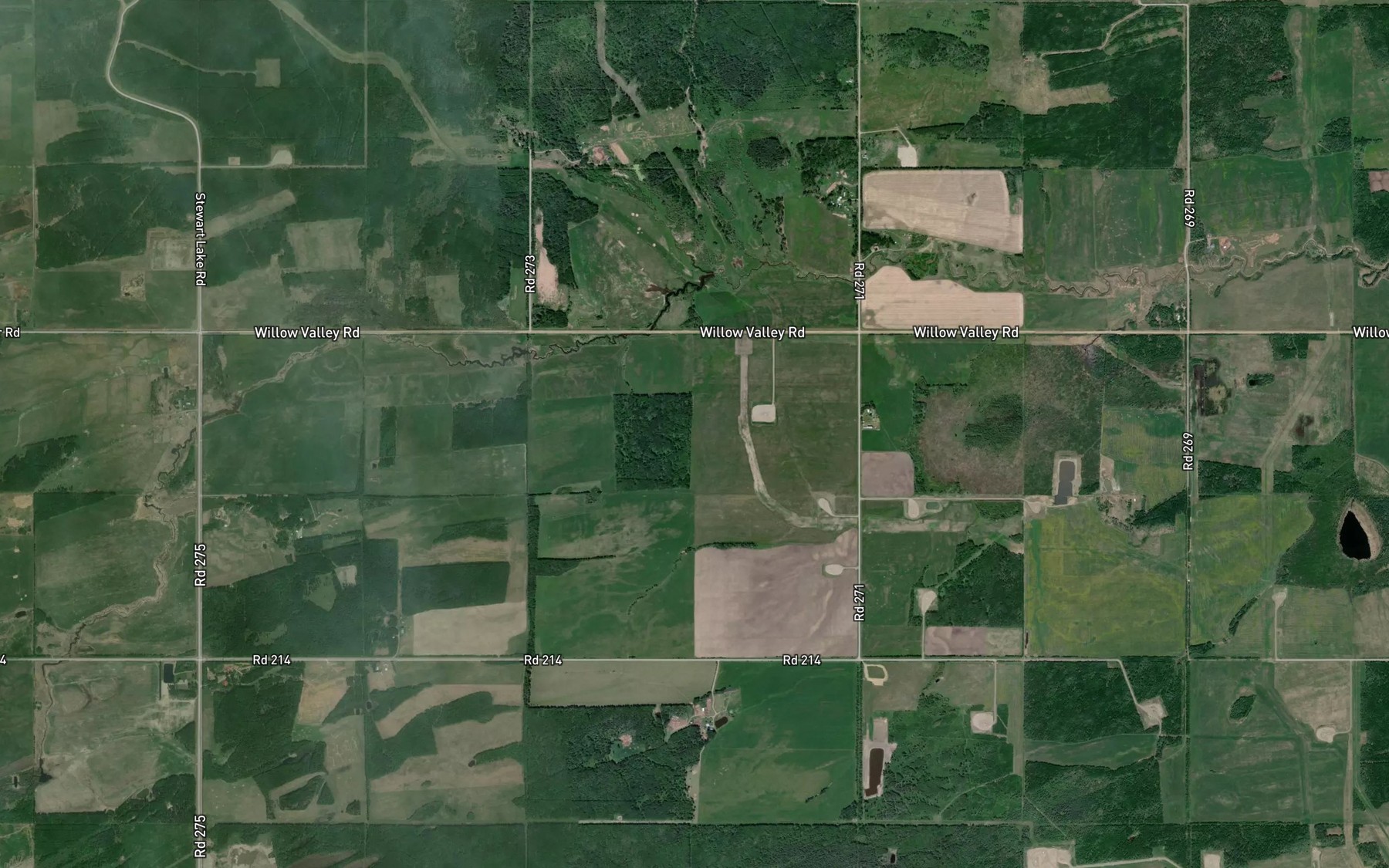 Satellite map of the Wangler Creek