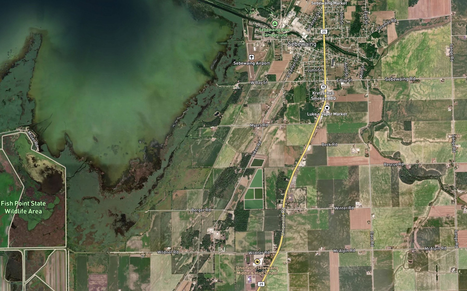 Satellite map of the Werschky Drain