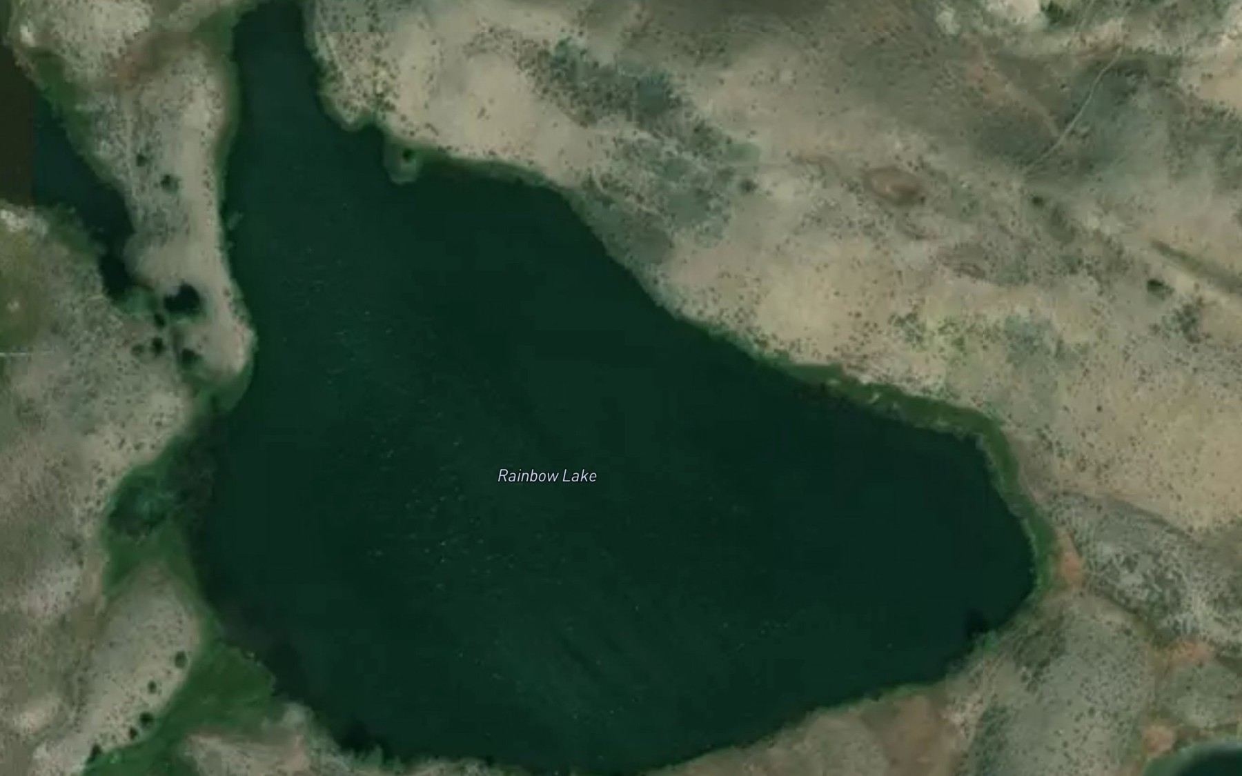 Satellite map of the Rainbow Lake