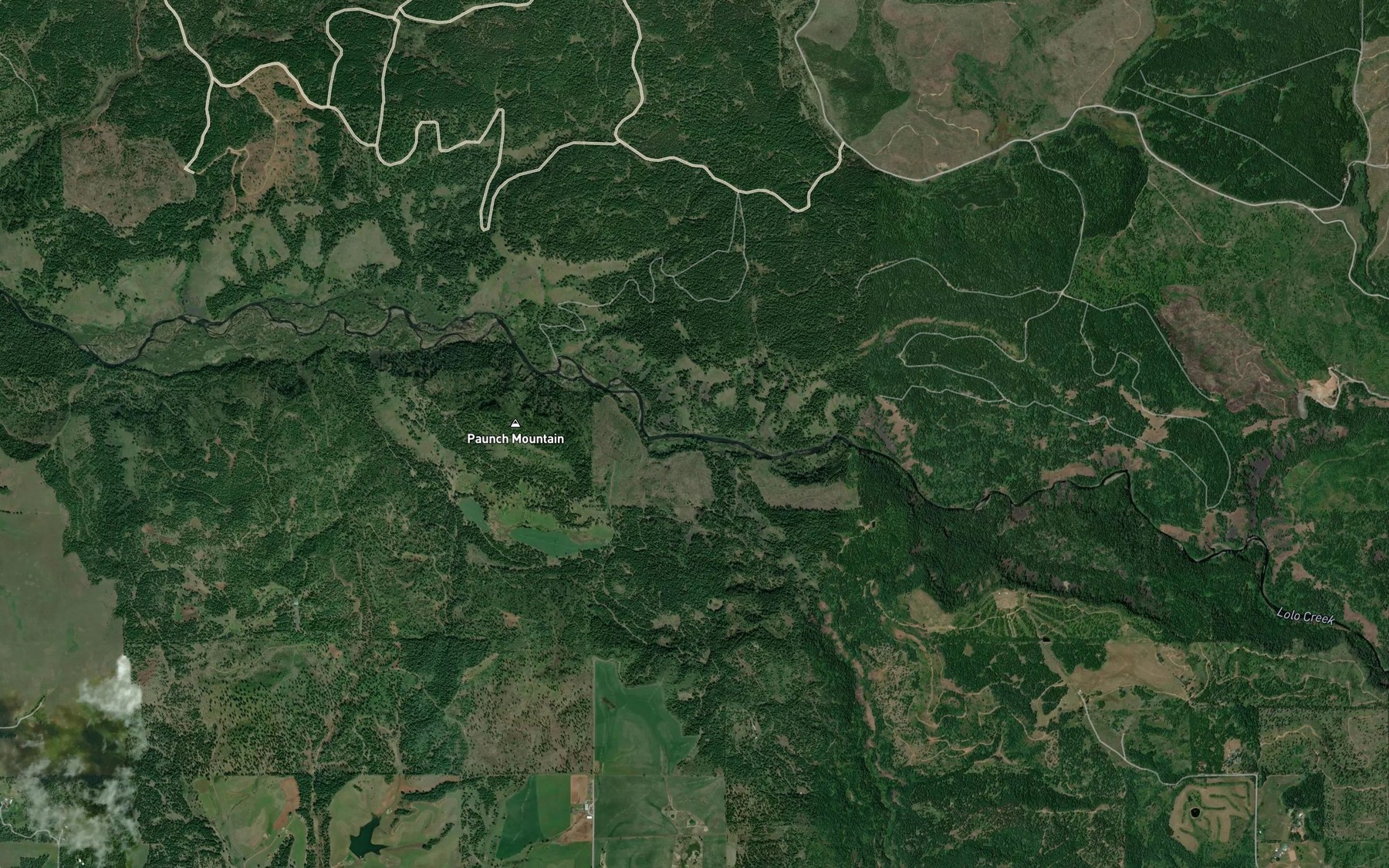 Satellite map of the Crocker Creek