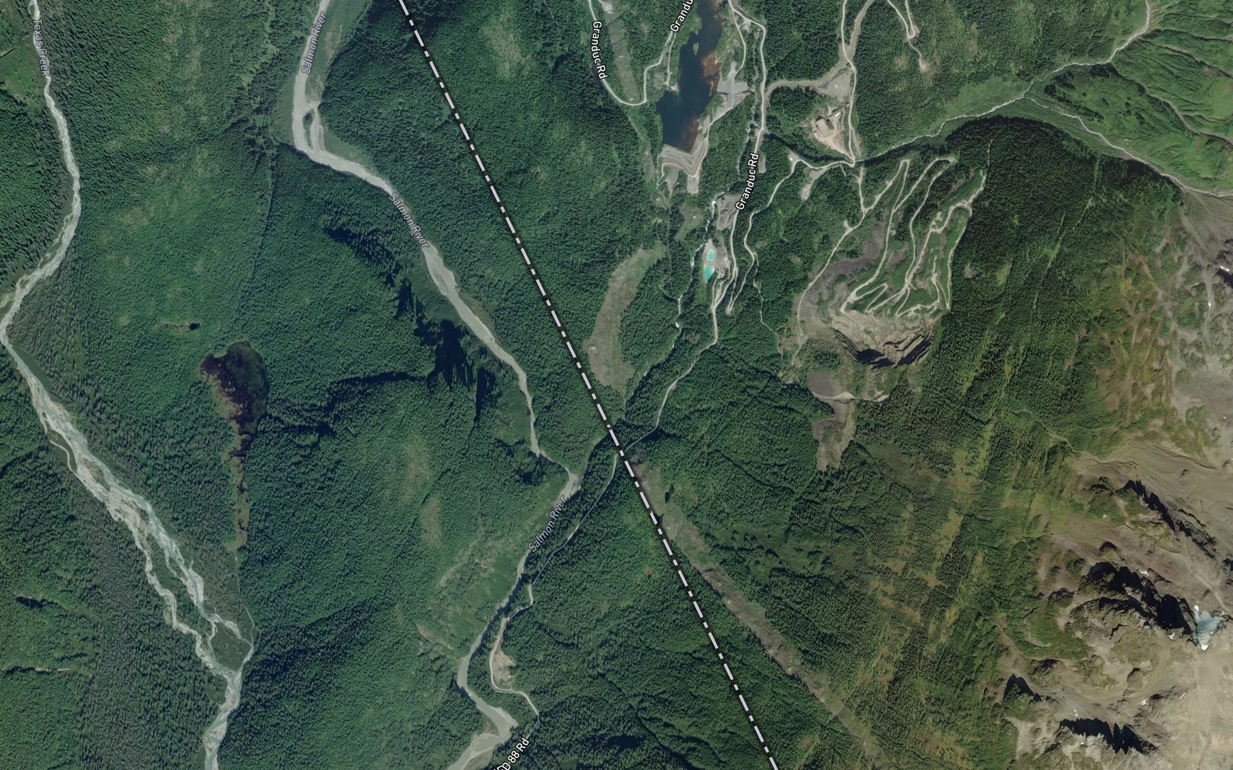 Satellite map of the Cascade River