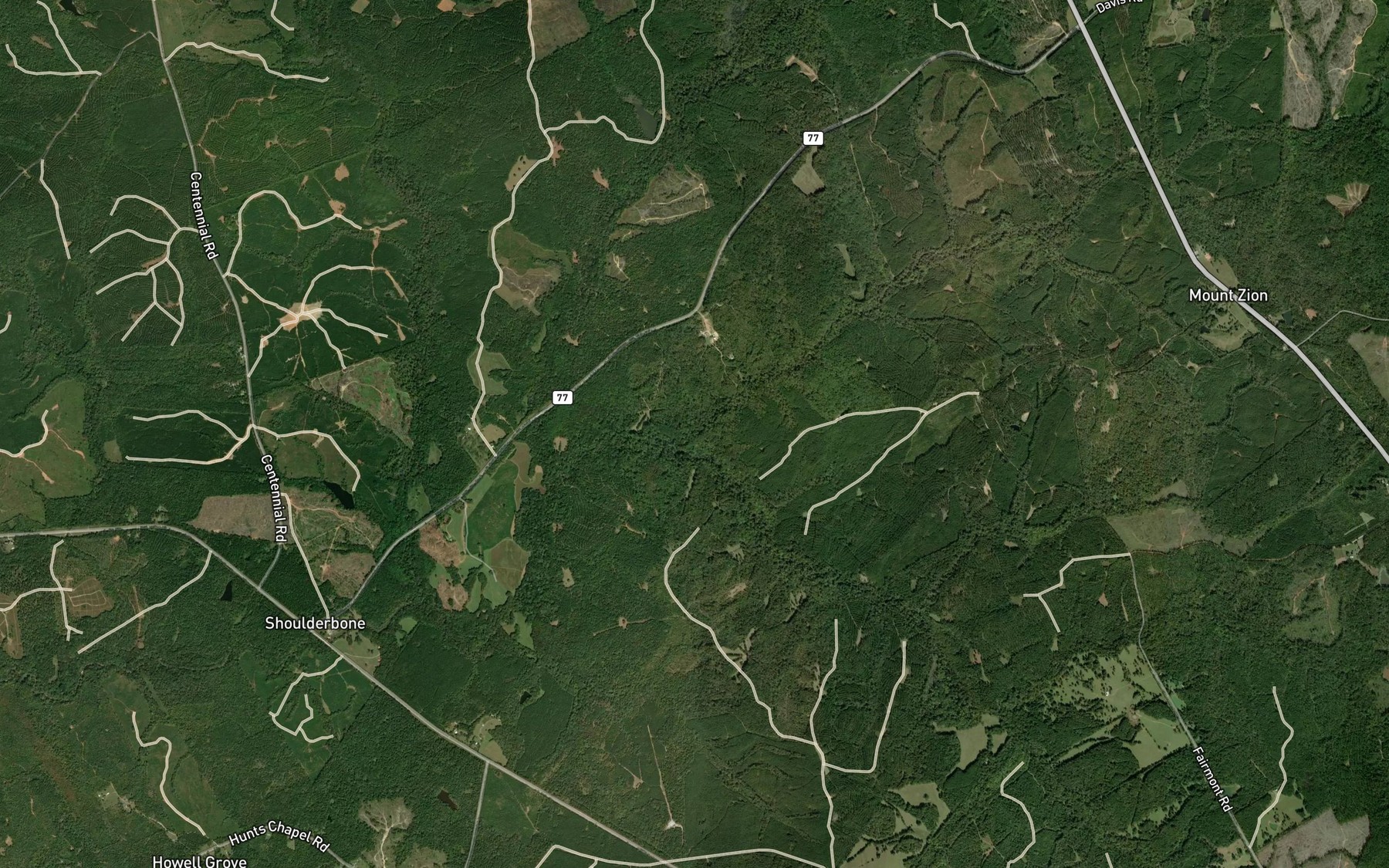 Satellite map of the Neel Creek