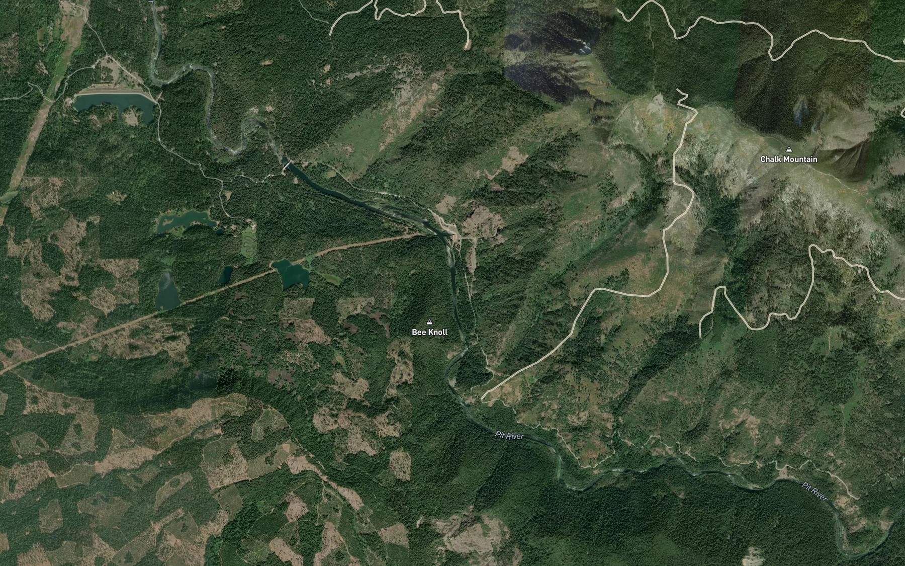 Satellite map of the Cantrell Creek