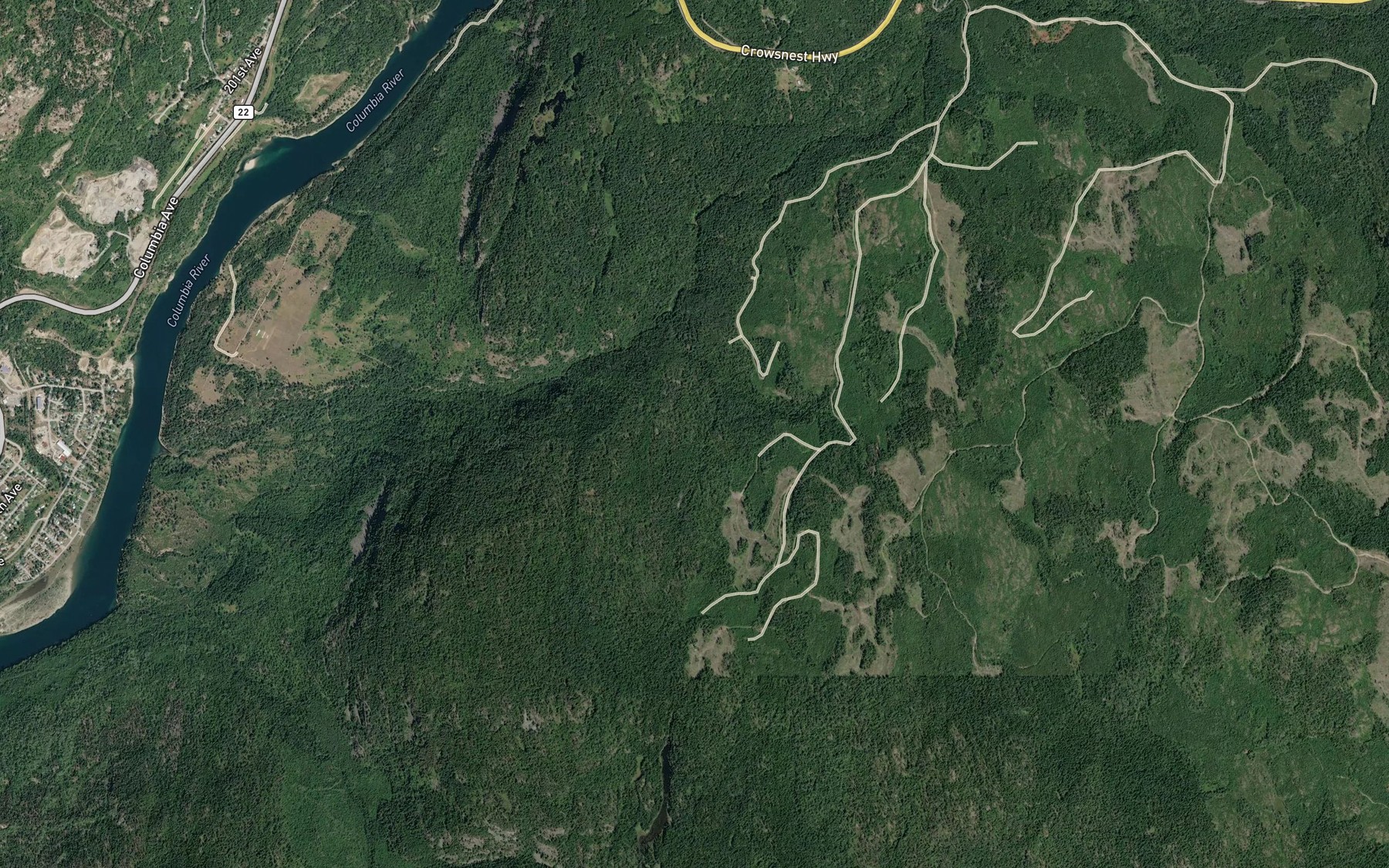 Satellite map of the Landis Creek