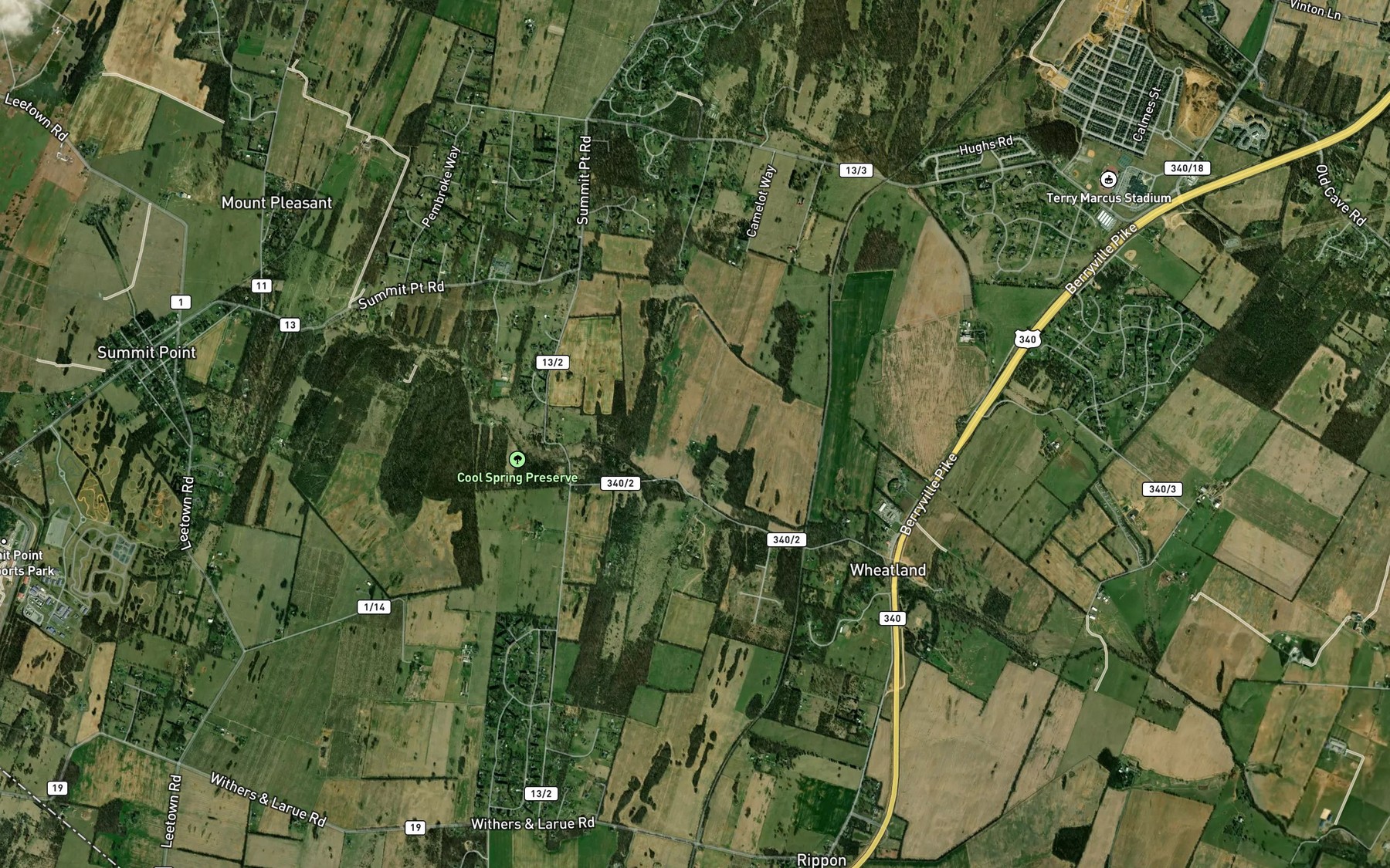 Satellite map of the Rock Spring