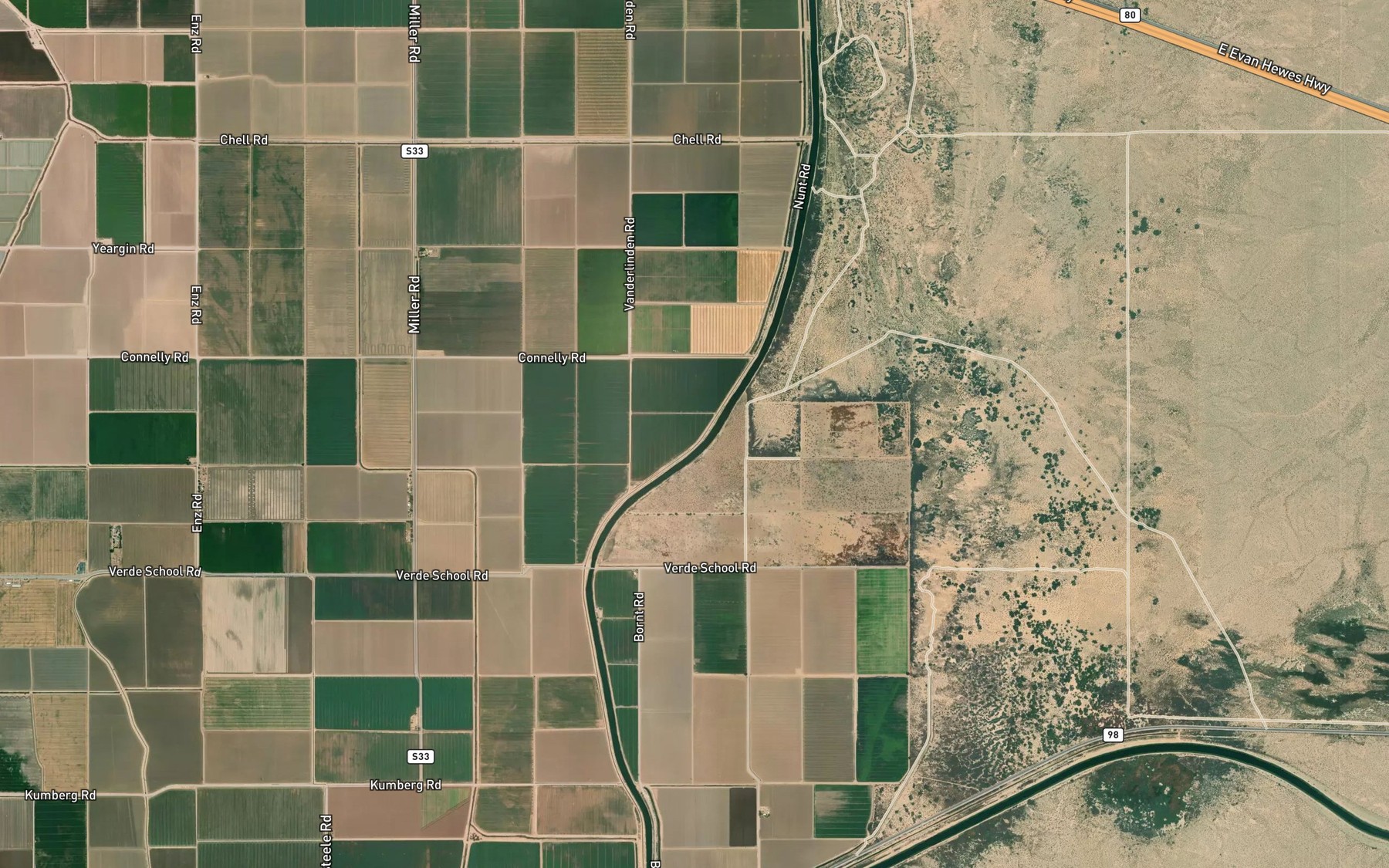 Satellite map of the Verde Drain Two