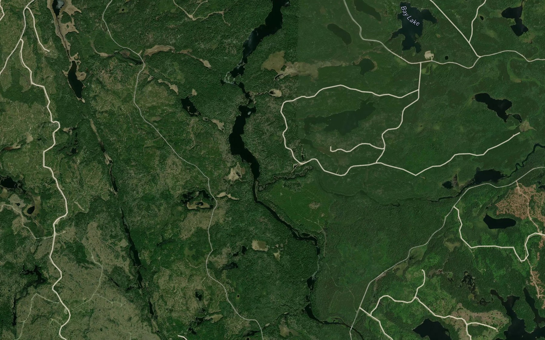 Satellite map of the Michaud River