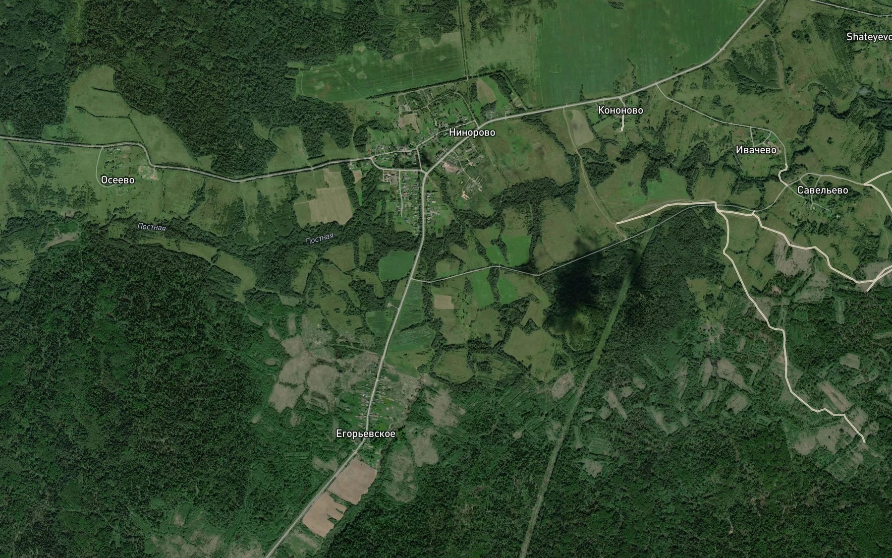 Satellite map of the Yerga